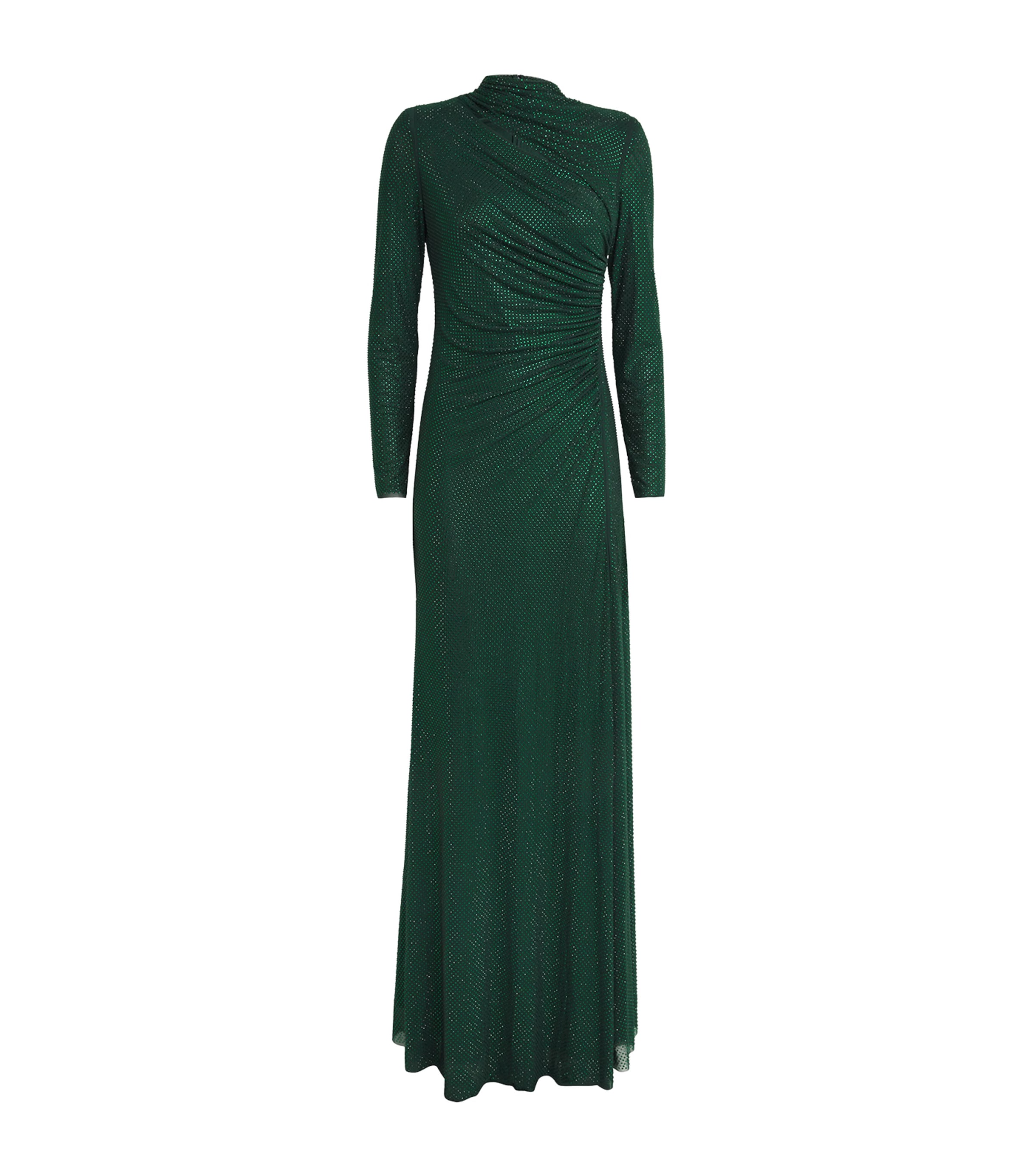 SELF-PORTRAIT MESH RHINESTONE MAXI DRESS