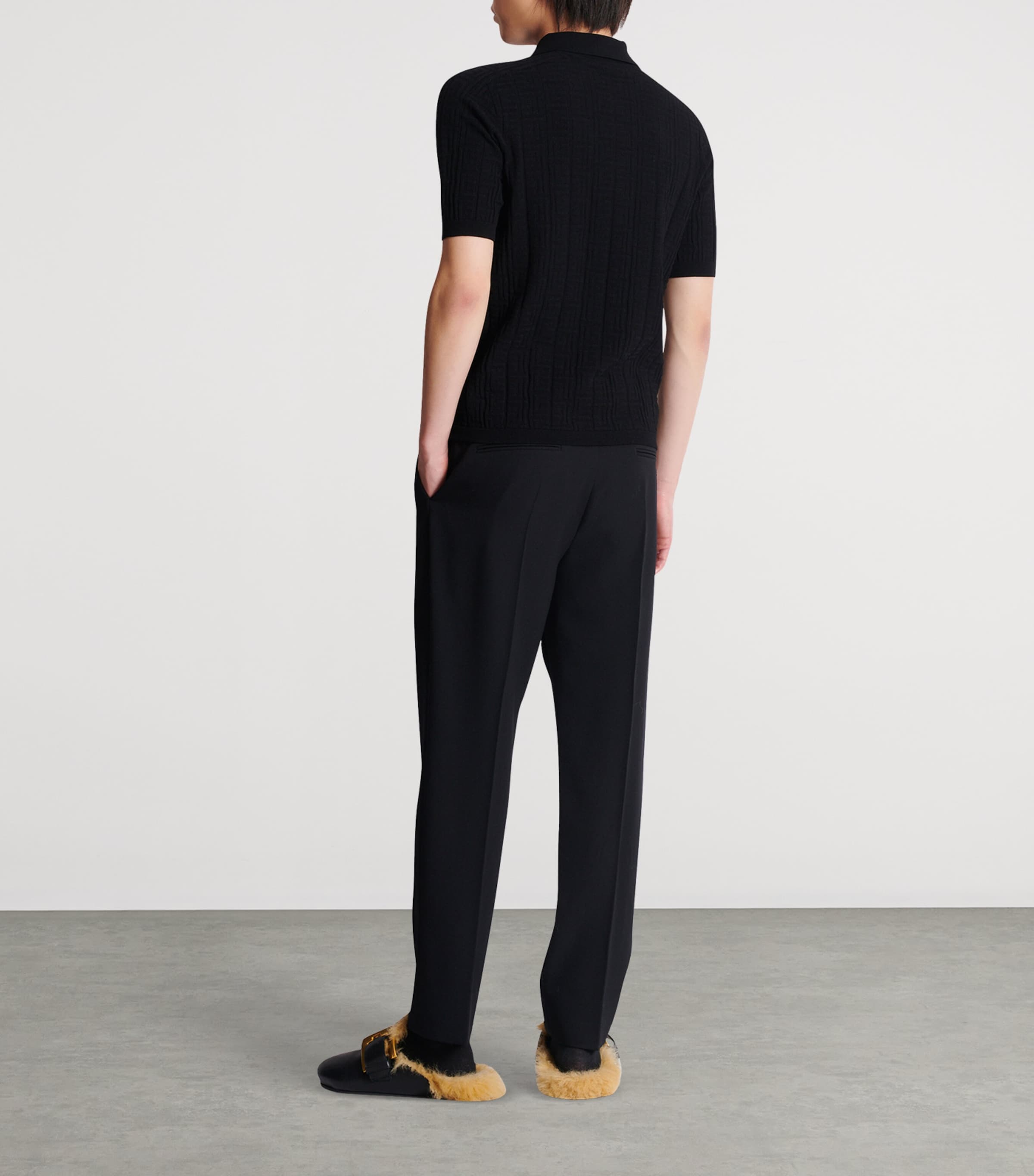 Knitted Monogram Polo Shirt 0PA NOIR Image 3