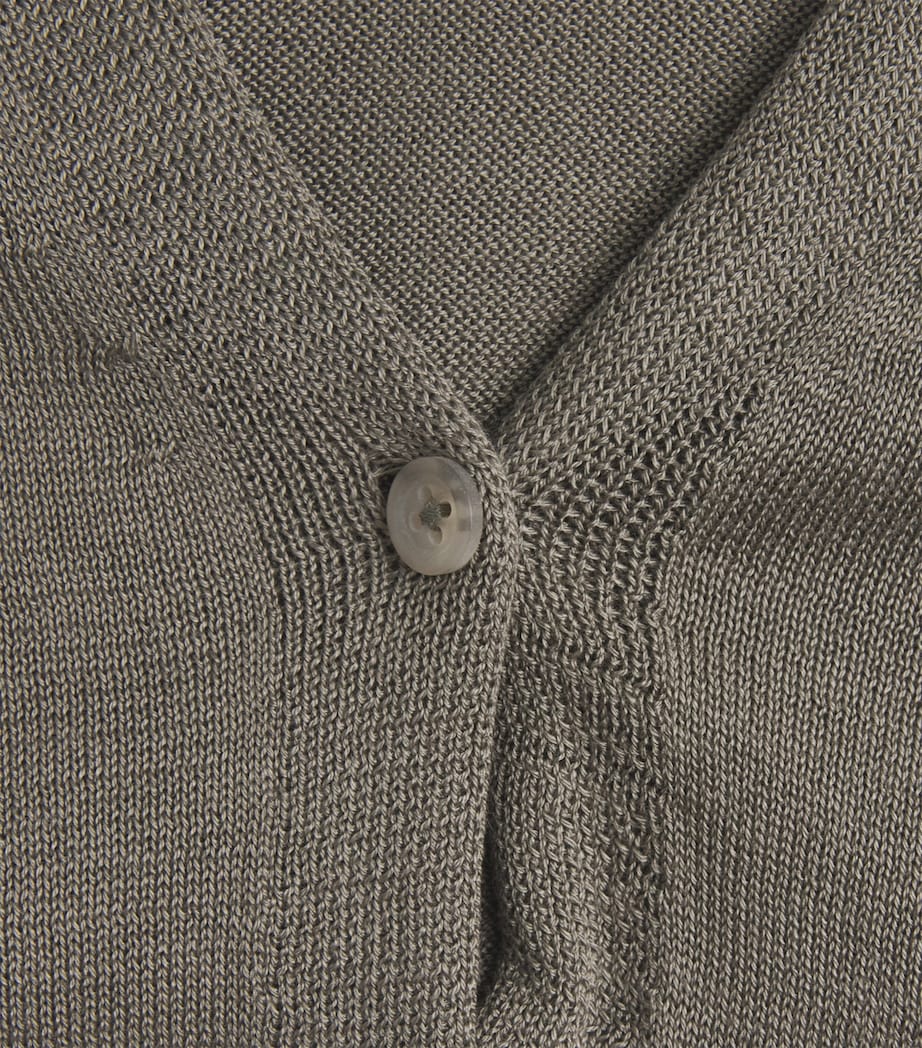 Lauren Manoogian Womens Pima Cotton Veil Cardigan Rock Image 6
