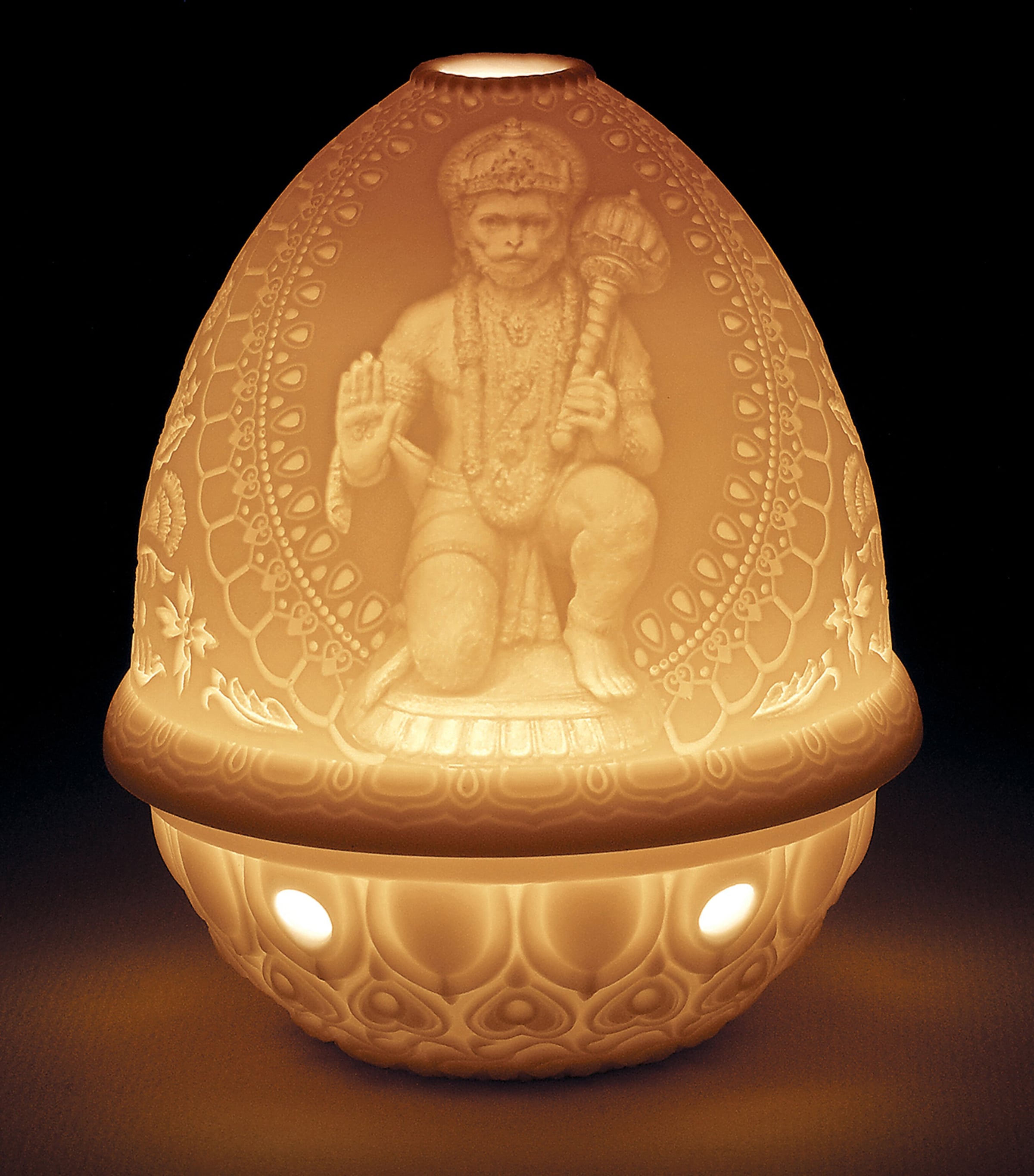 Hanuman Lithopane Votive Light WHITE Image 2