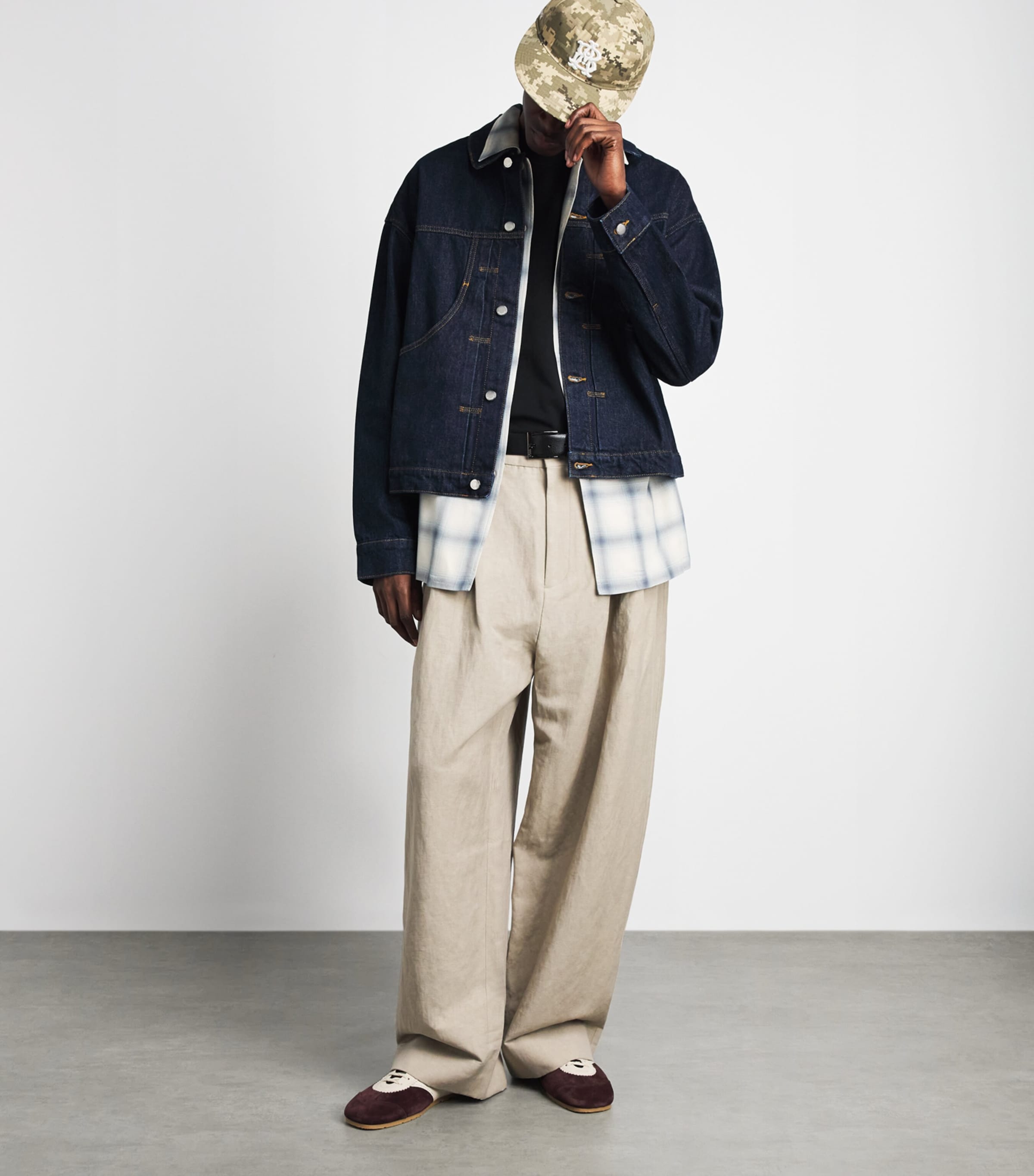 about:blank Mens Boxy Denim Jacket Raw Indigo Image 2