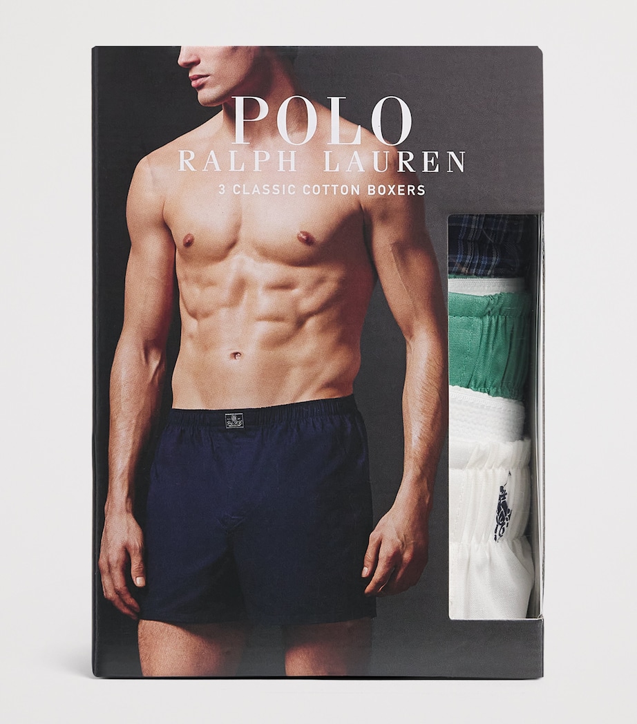 Classic Cotton Boxer Shorts (Pack of 3) AOPP/HVN GRN/NVY Image 4