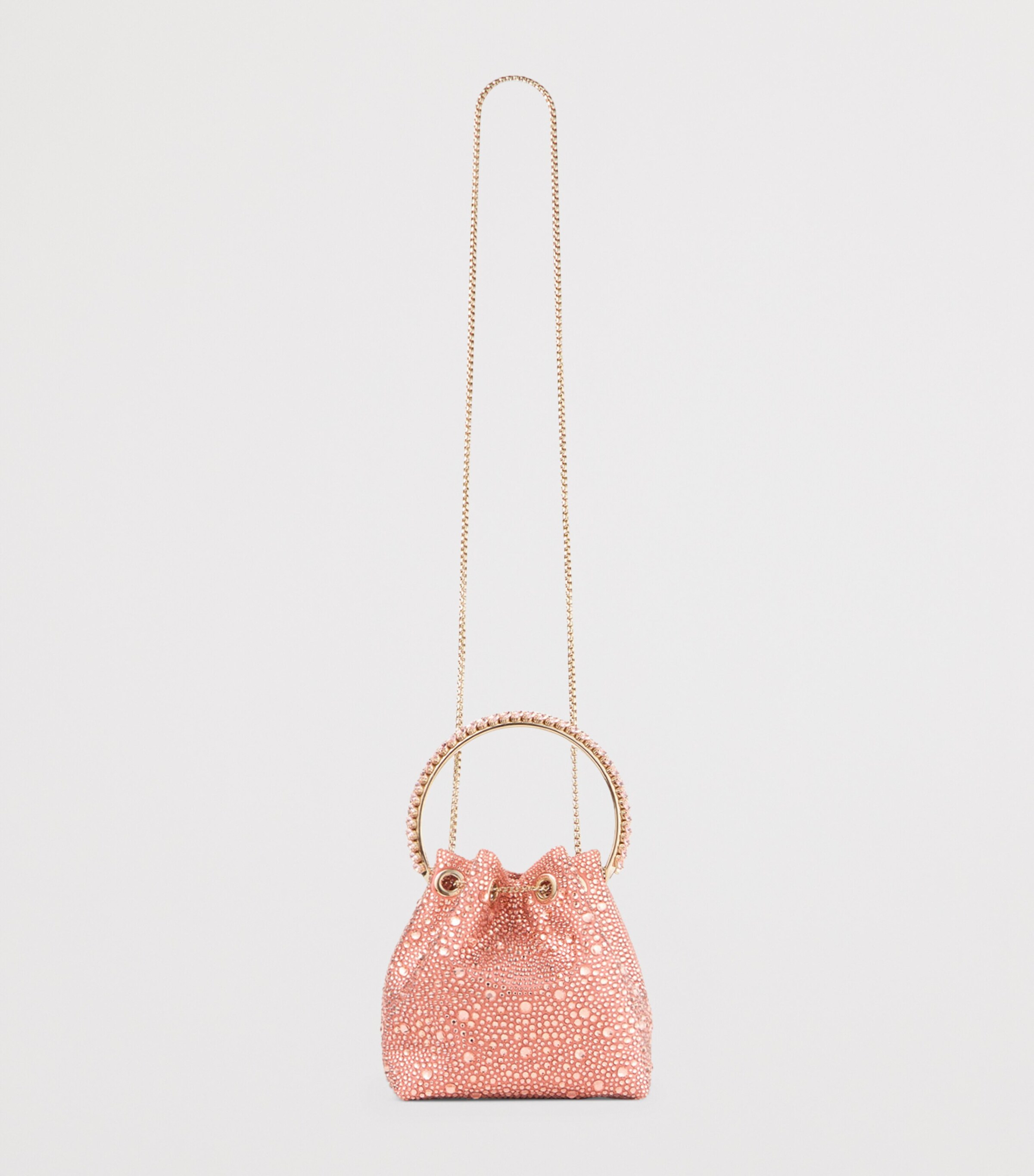 Jimmy Choo Bon Bon Embellished Top-Handle Bag Grapefruit/crystal/l Image 3