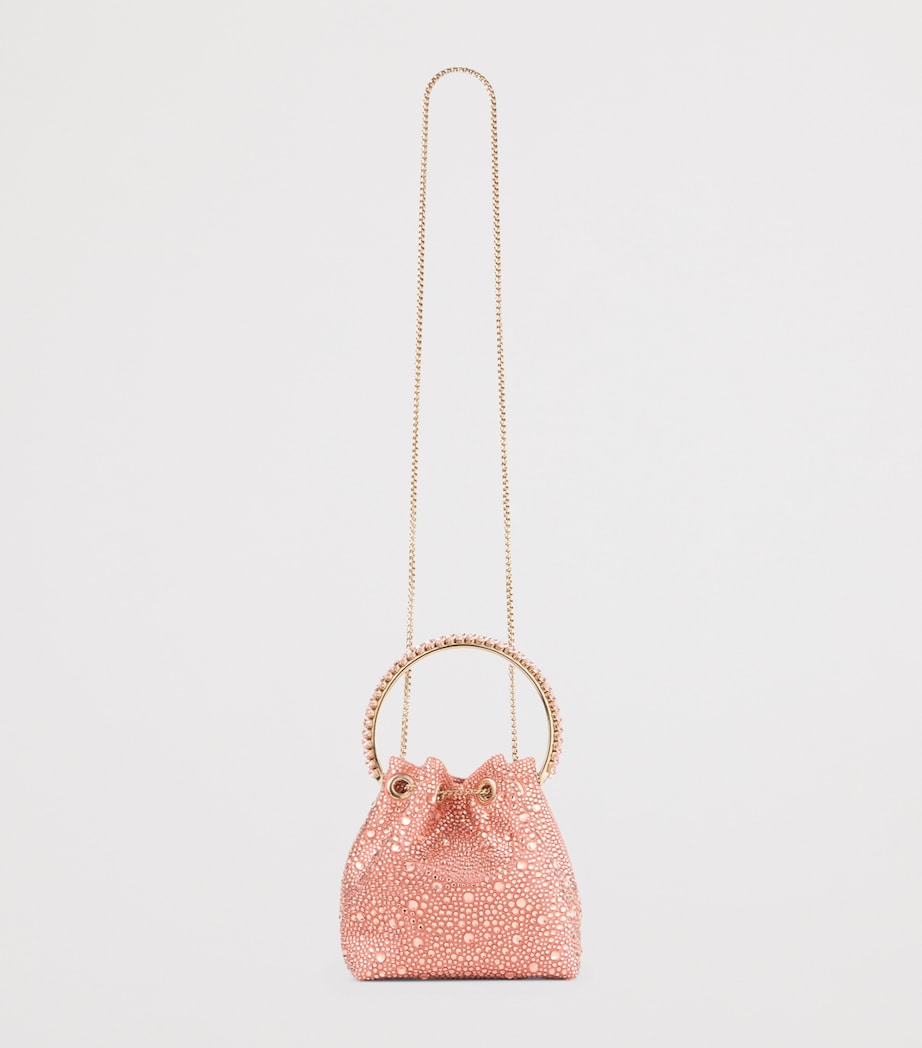 Jimmy Choo Bon Bon Embellished Top-Handle Bag Grapefruit/crystal/l Image 3