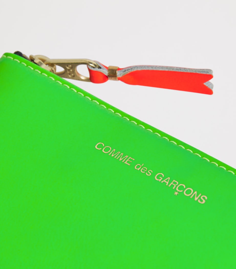 Small Leather Super Fluo Pouch 2 - GREEN/BLUE Image 3