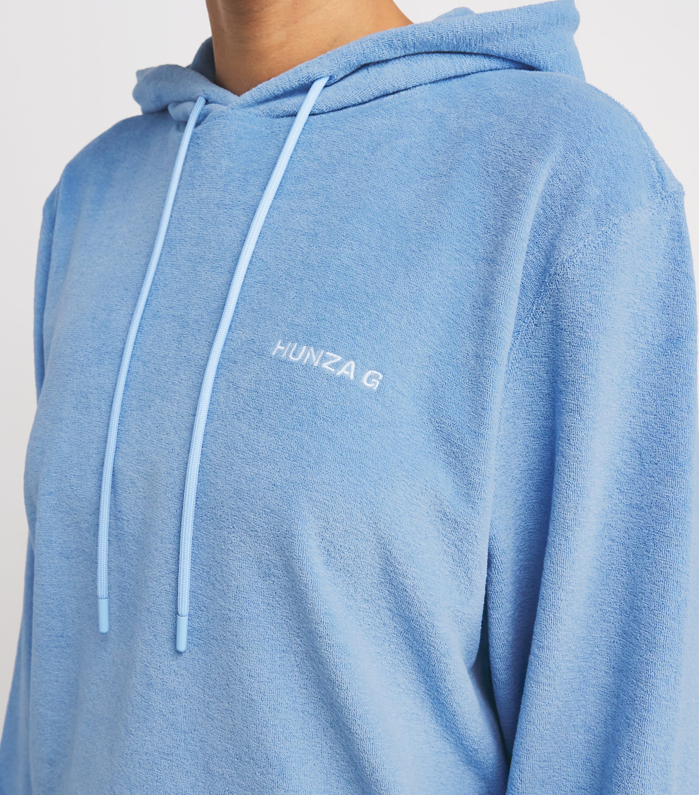 Cotton Terry Towelling Hoodie CORNFLOWER Image 6