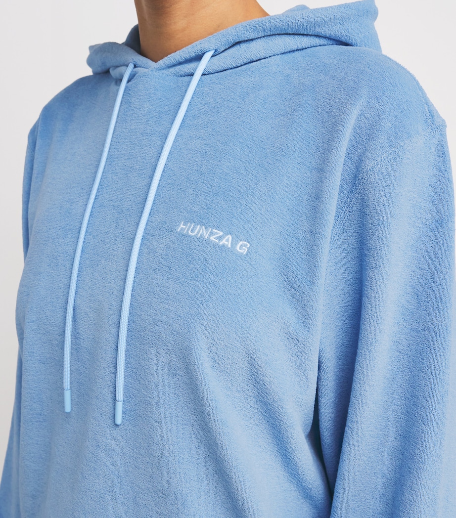 Cotton Terry Towelling Hoodie CORNFLOWER Image 6