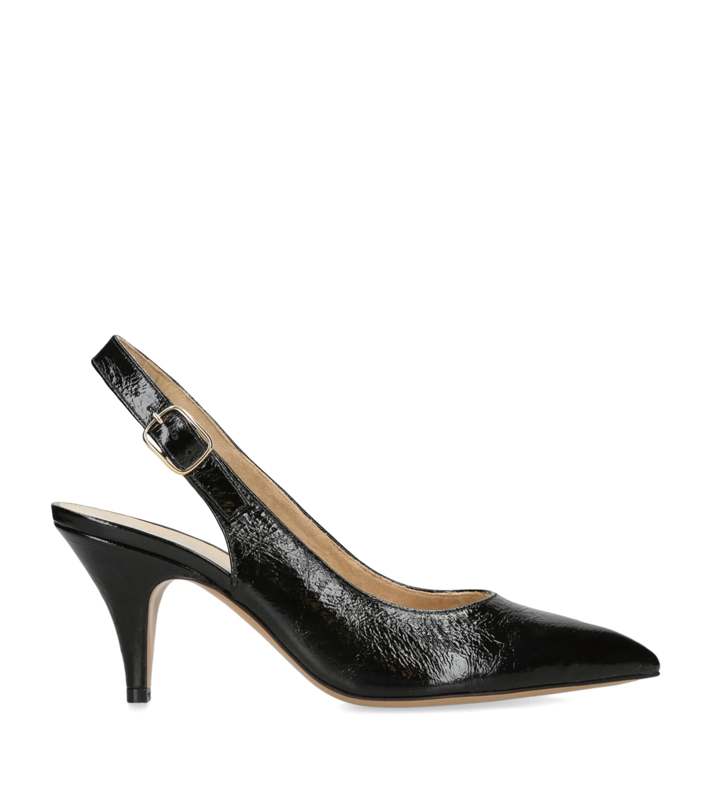 Shop Khaite Calfskin River Slingback Heels 75 In Black