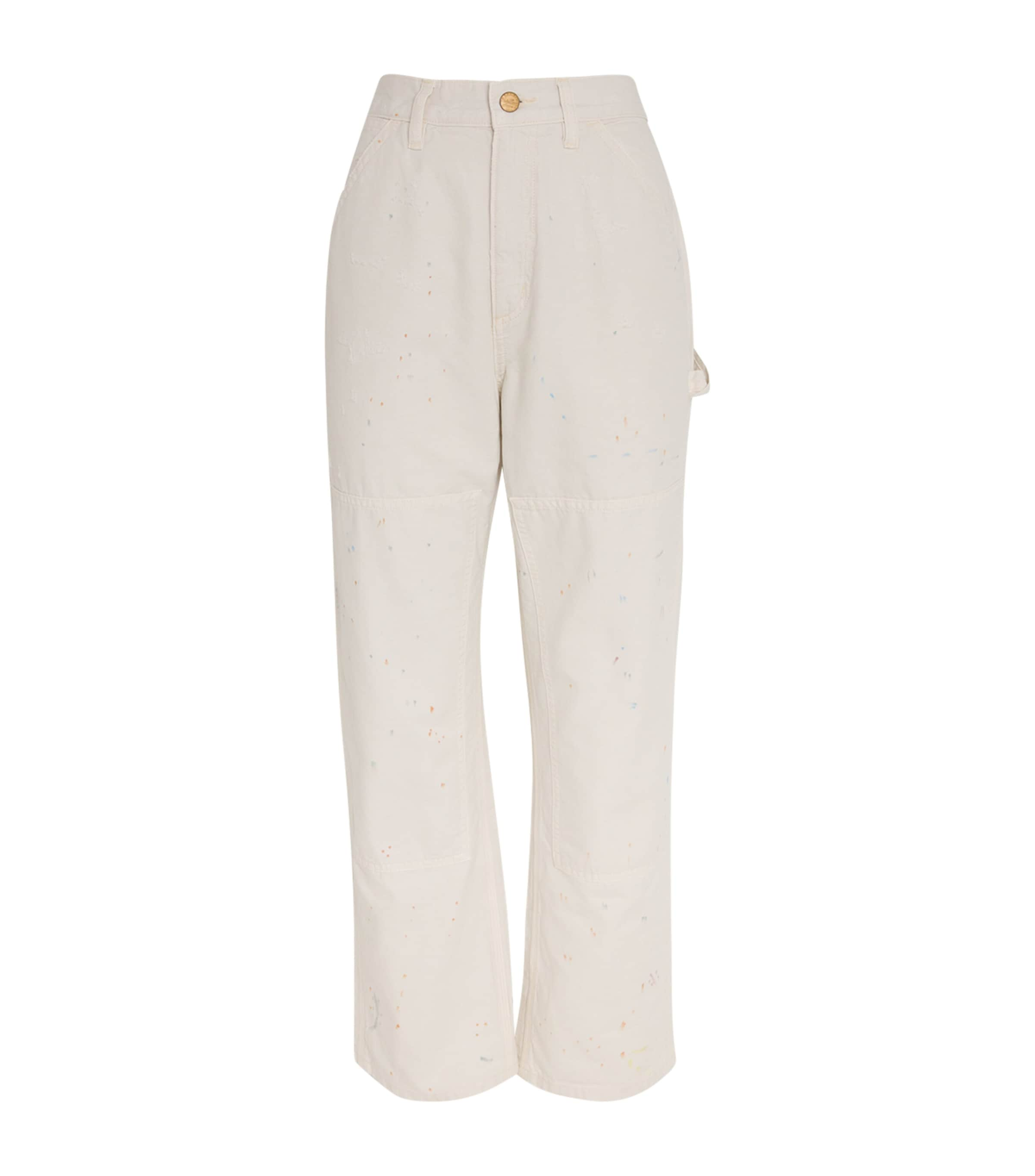 Polo Ralph Lauren Paint-splatter Cargo Trousers In White