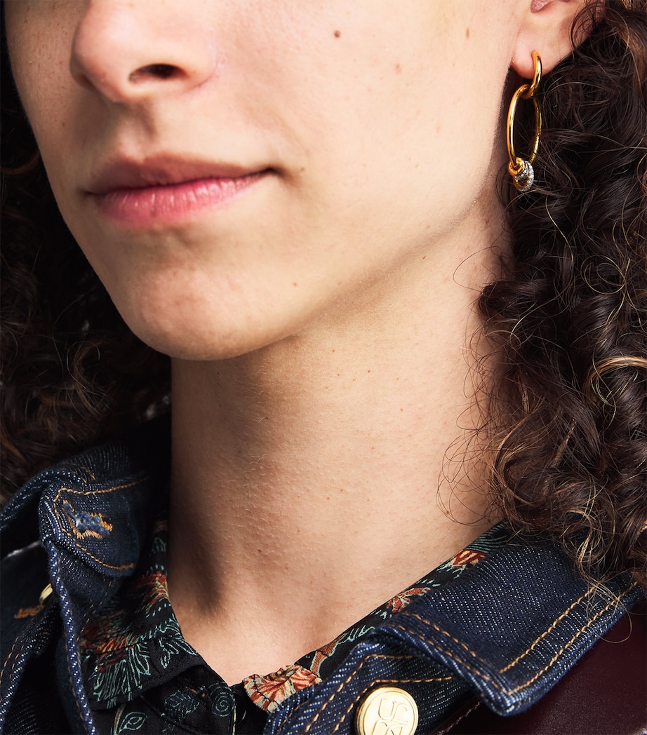 Spinelli Kilcollin Yellow Gold and Diamond Asha Hoop Earrings Yellow Gold Image 2