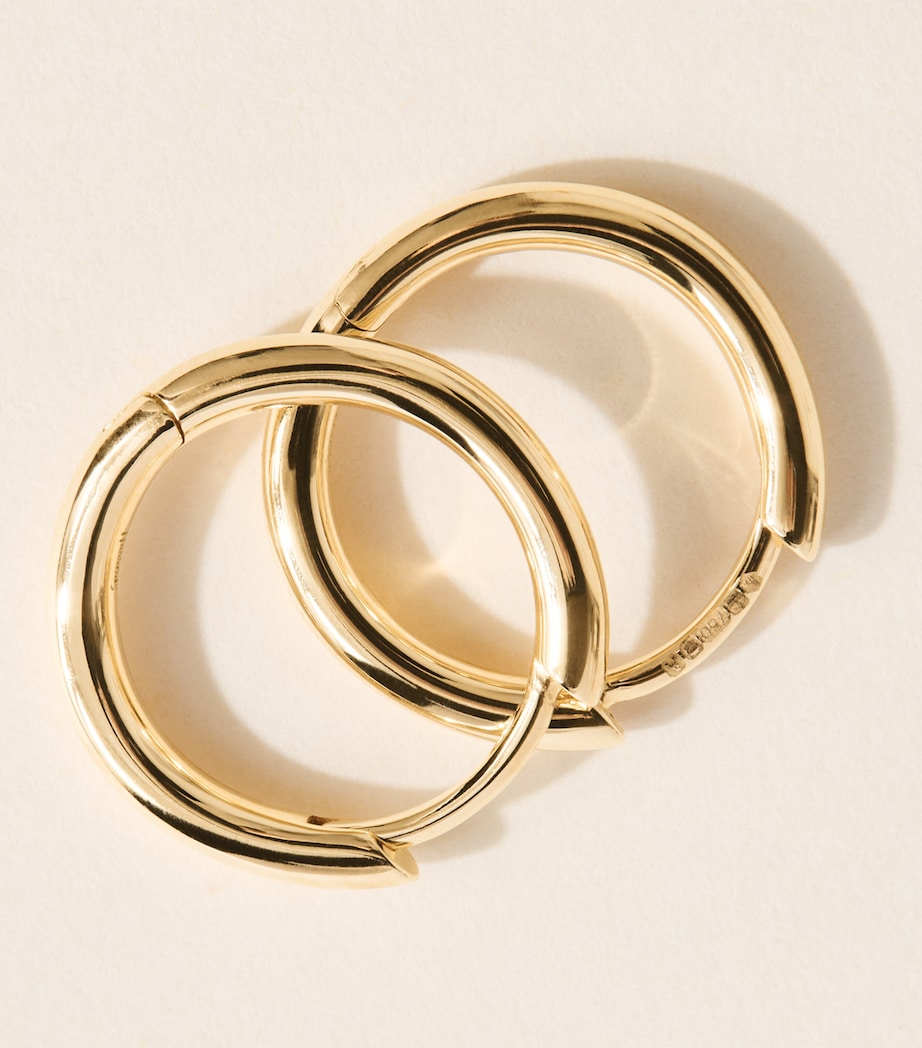 Harrods Small Yellow Gold Huggie Earrings Yellow Gold Image 5