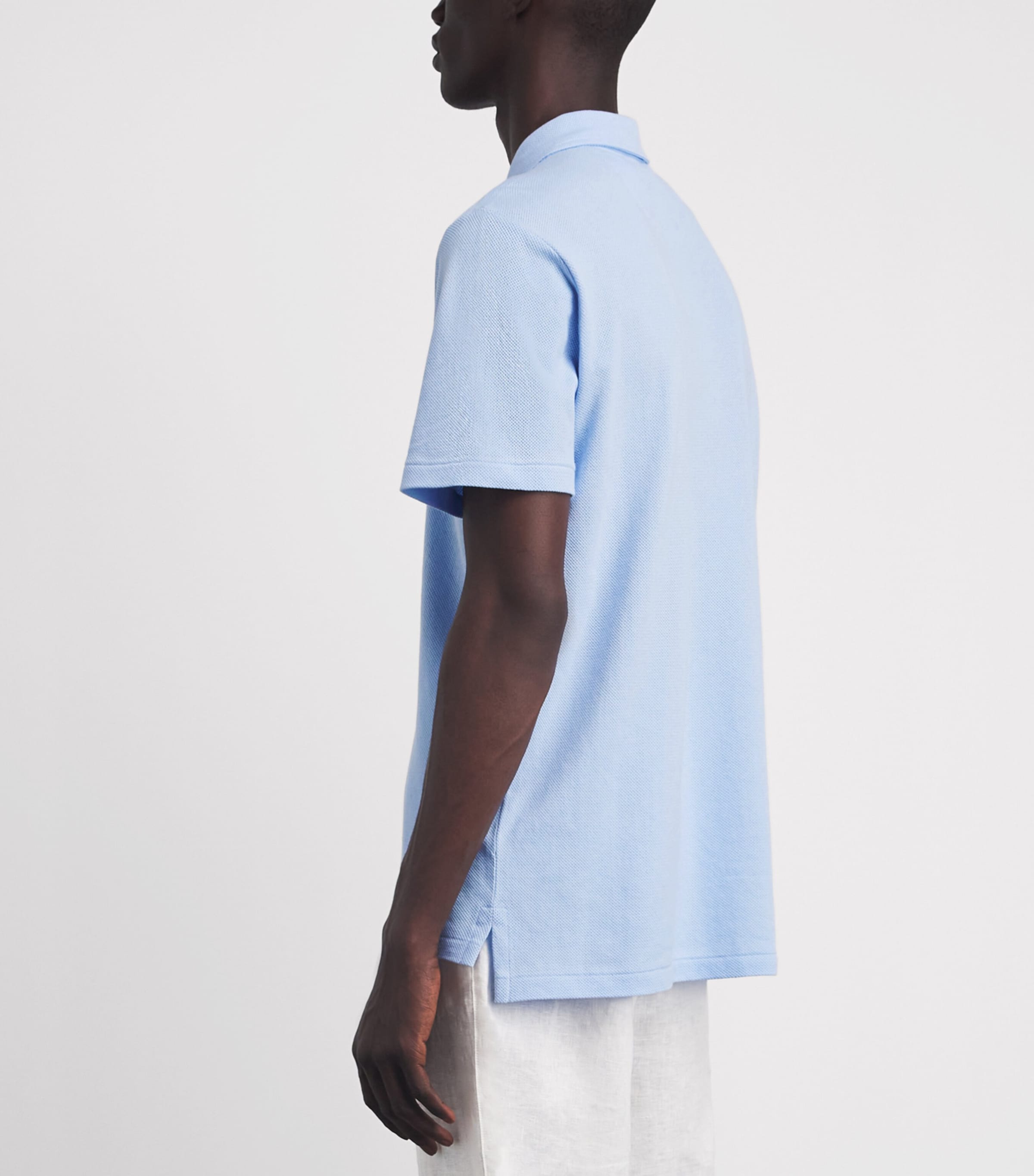 Polo Ralph Lauren Mens x Wimbledon Cotton Mesh Polo Shirt Office Blue Image 5