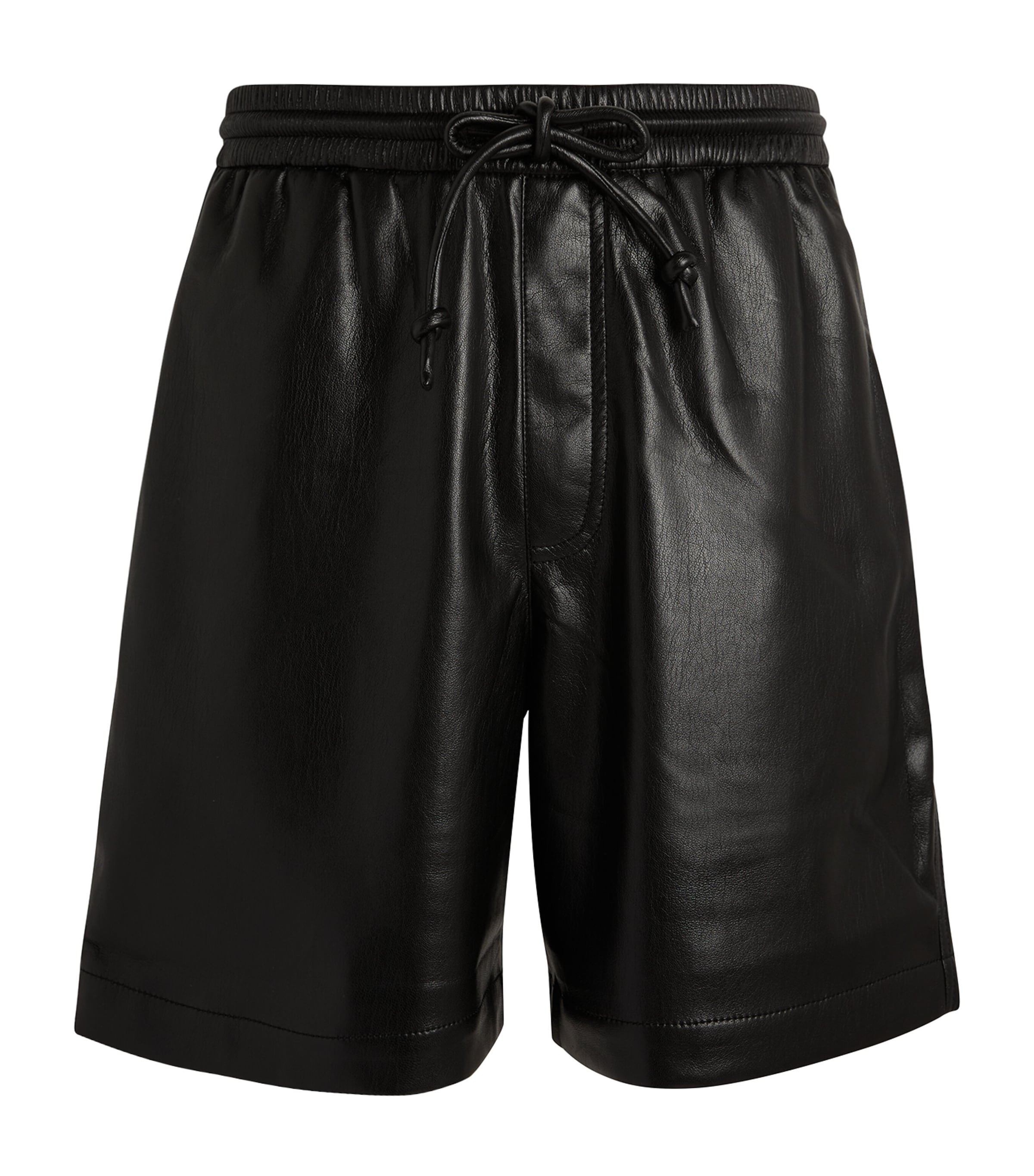 Nanushka Faux Leather Shorts In Black