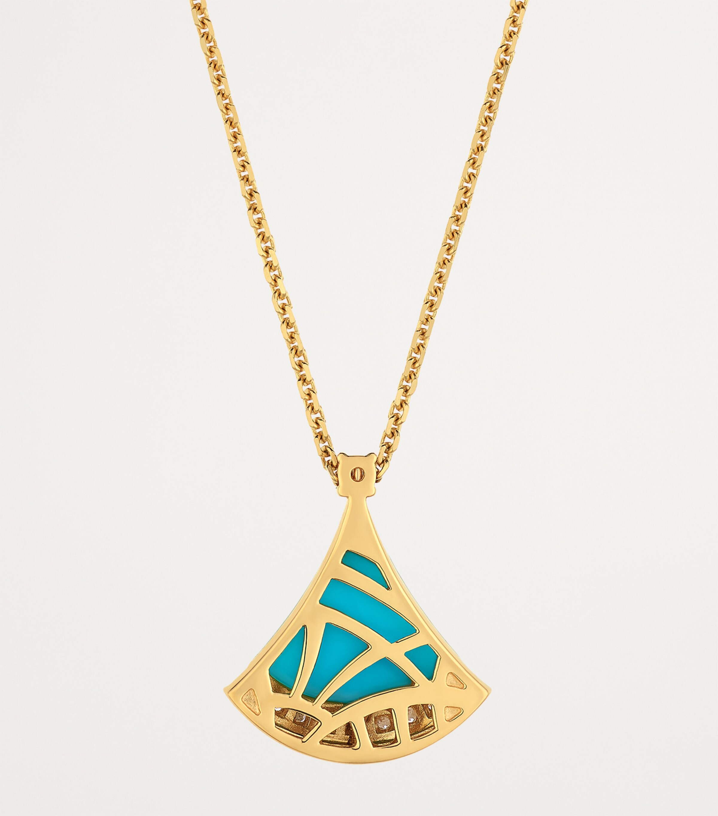Bvlgari Rose Gold, Diamond and Turquoise Divas’ Dream Necklace Yellow Gold Image 6