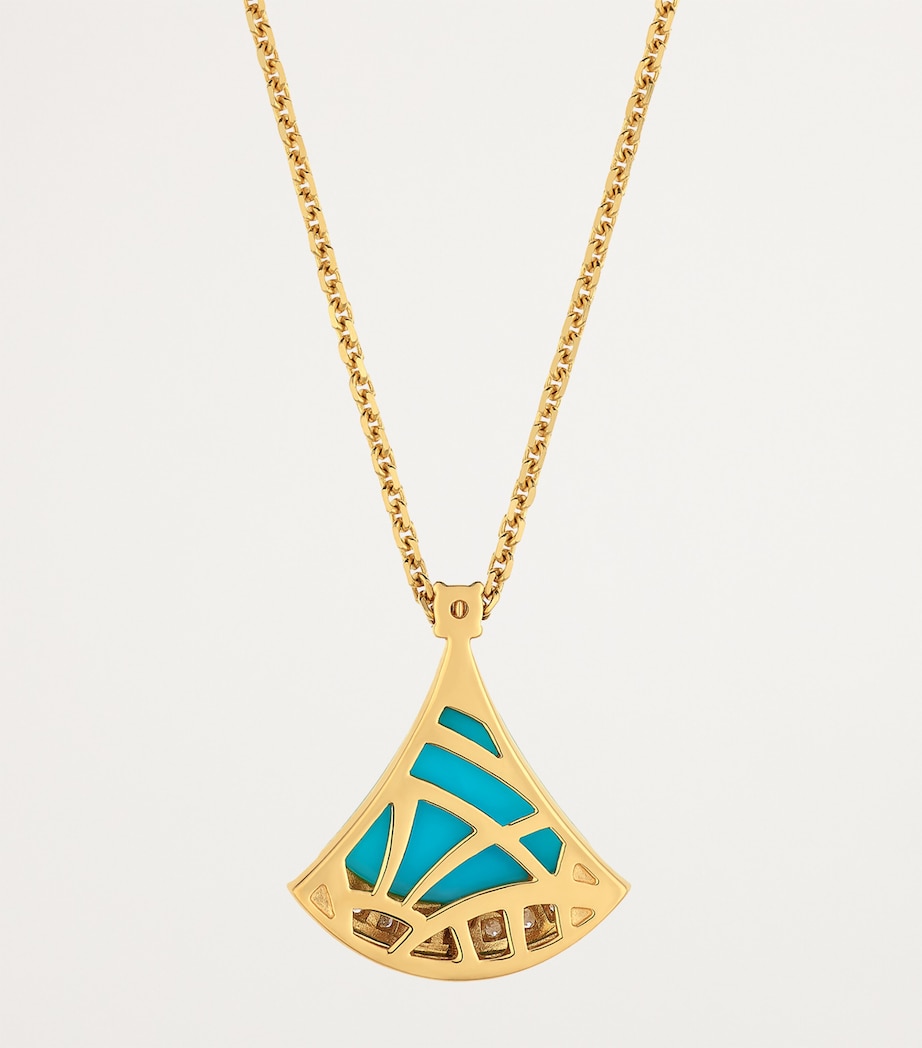 Bvlgari Rose Gold, Diamond and Turquoise Divas’ Dream Necklace Yellow Gold Image 6
