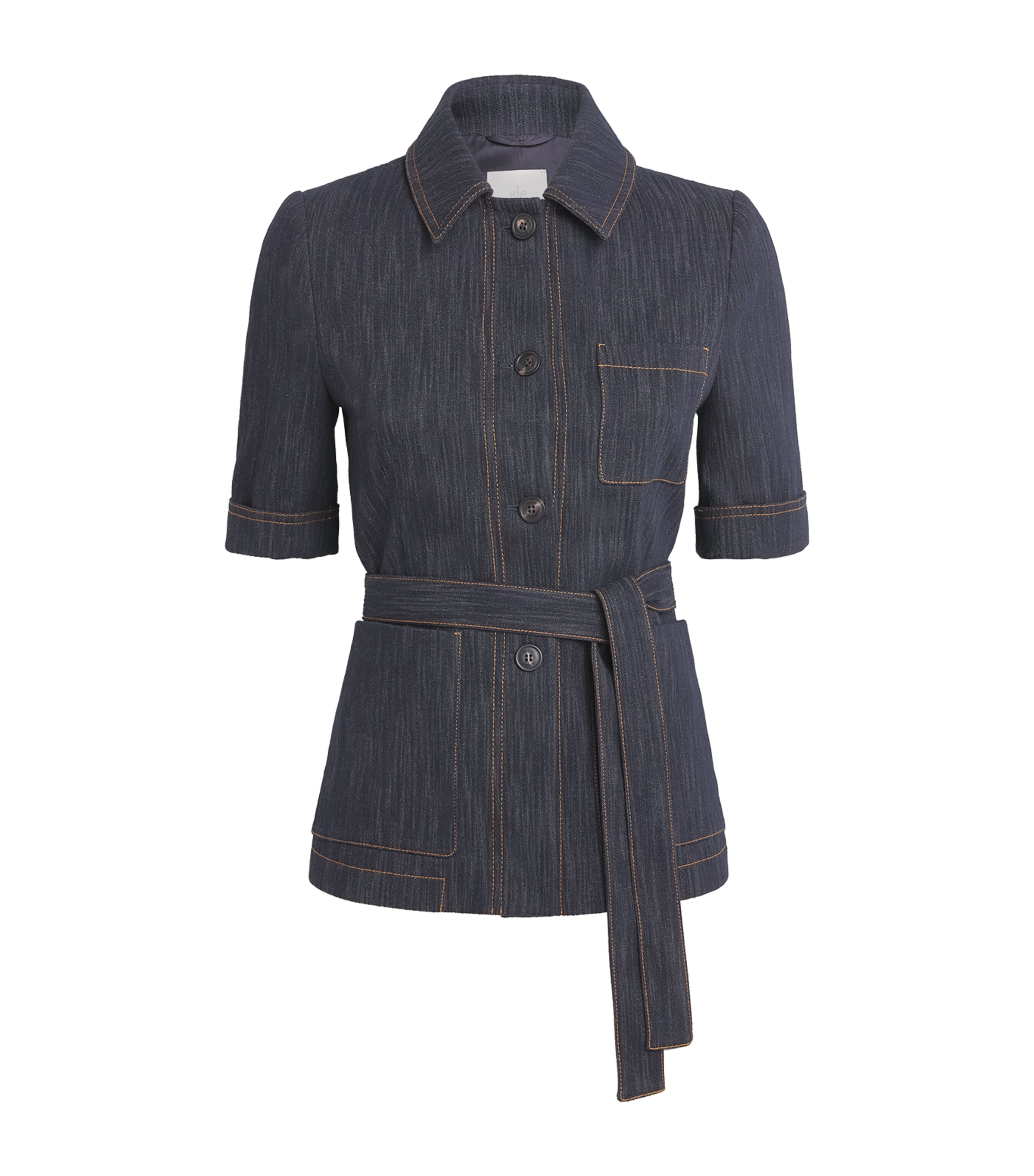 Eleventy Womens Tie-Waist Blouse Blu Image 1