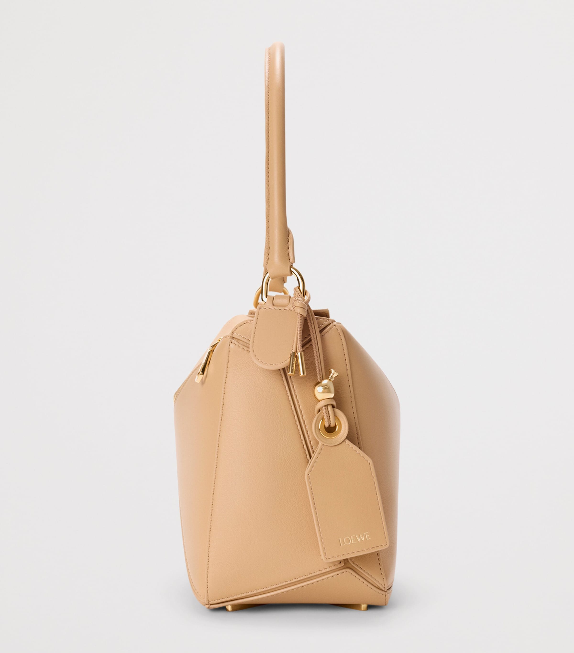 LOEWE Medium Leather Featherlight Puzzle Top-Handle Bag Silk Beige Image 4