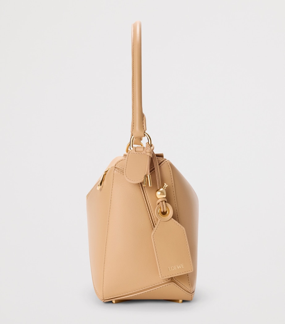 LOEWE Medium Leather Featherlight Puzzle Top-Handle Bag Silk Beige Image 4