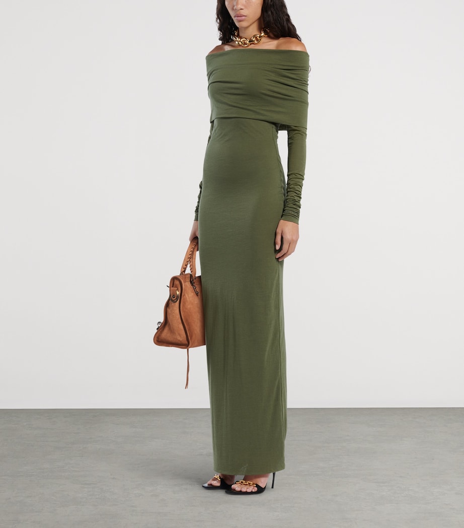 balenciaga long dress Balenciaga, Cotton-blend T-shirt maxi dress, Women, White, S, Dresses
