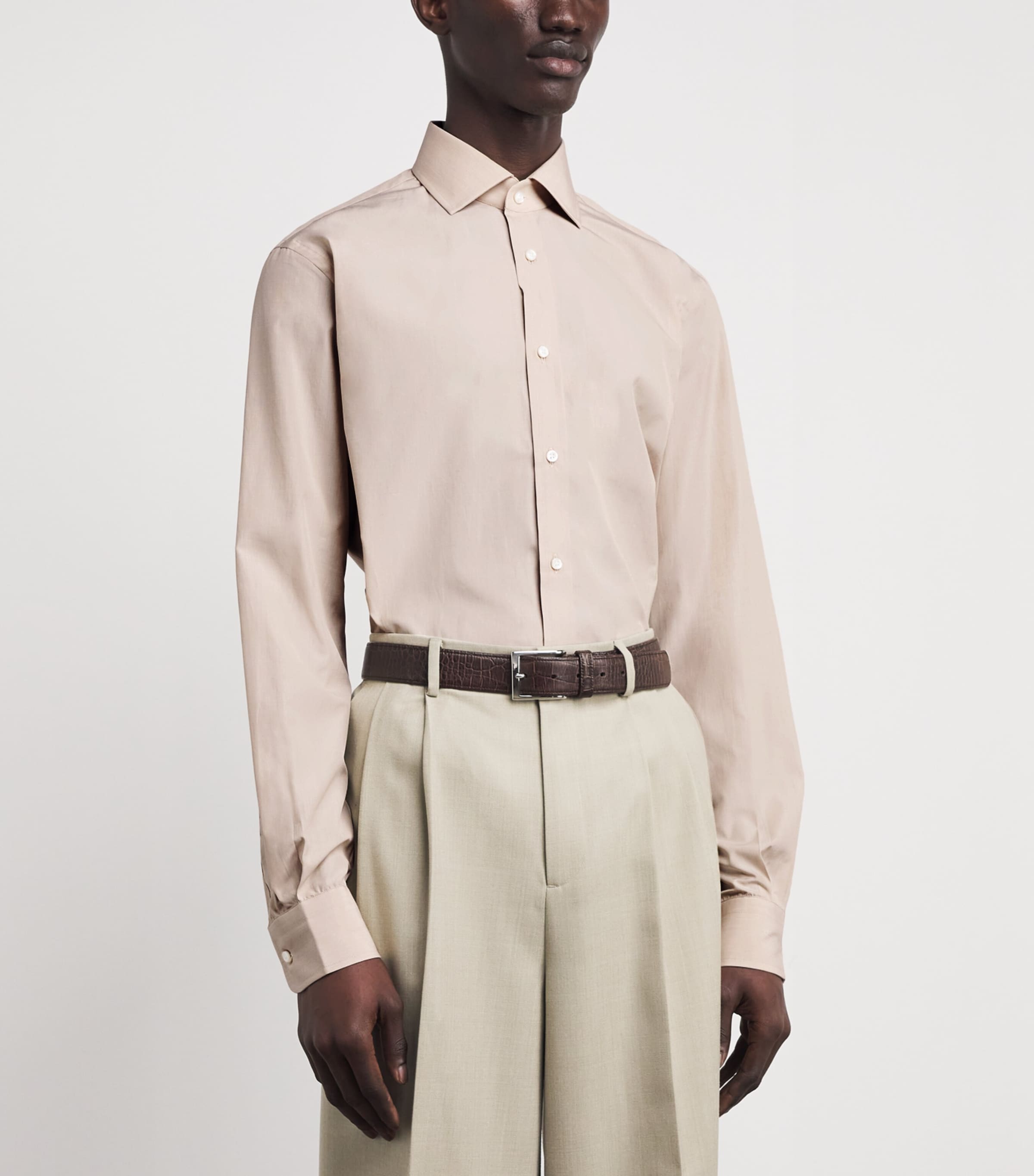 Ralph Lauren Purple Label Mens Cotton Aston Shirt Tan Image 4