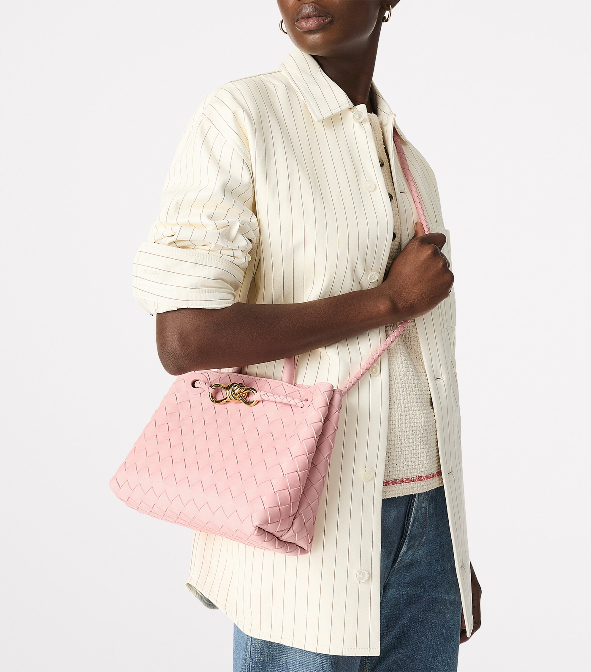 Bottega Veneta Small Lambskin Andiamo Shoulder Bag Image 6