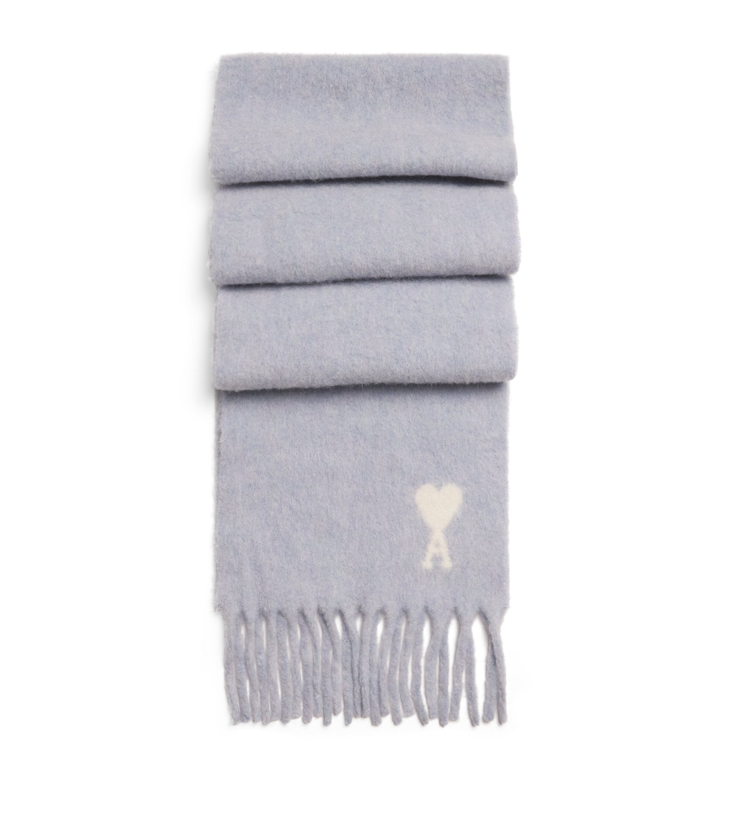 AMI Paris Alpaca-Blend Ami de Coeur Scarf Ciel Image 1