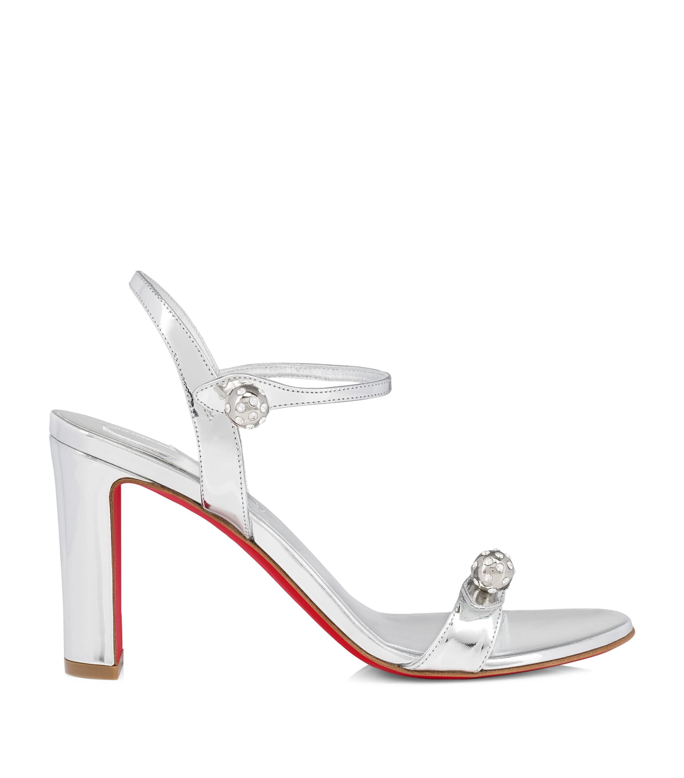 CHRISTIAN LOUBOUTIN ATMOSPHERIA LEATHER HEELED SANDALS 85