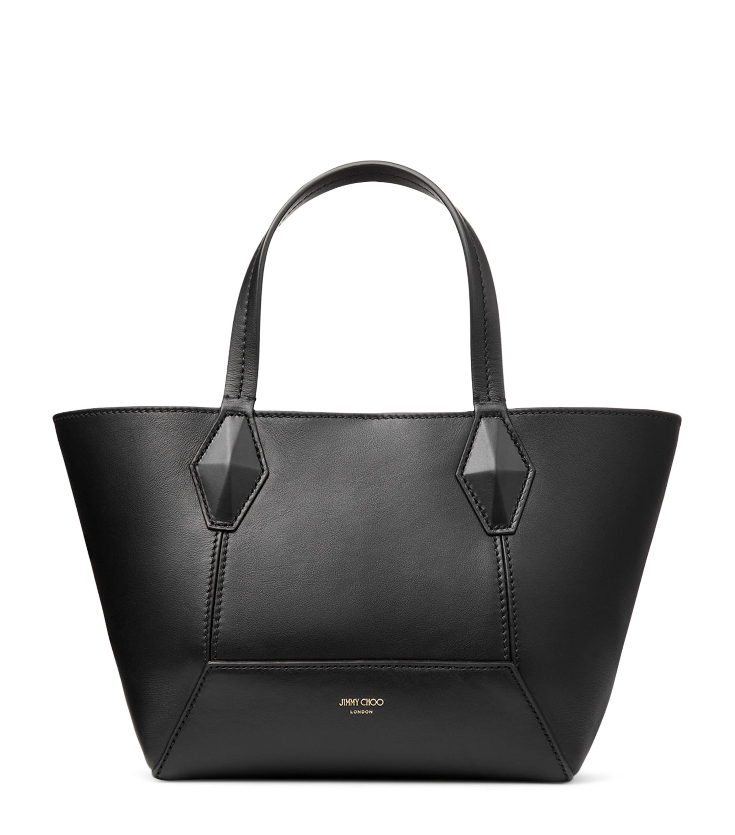 Jimmy Choo Diamond Small Leather Tote Bag In Black