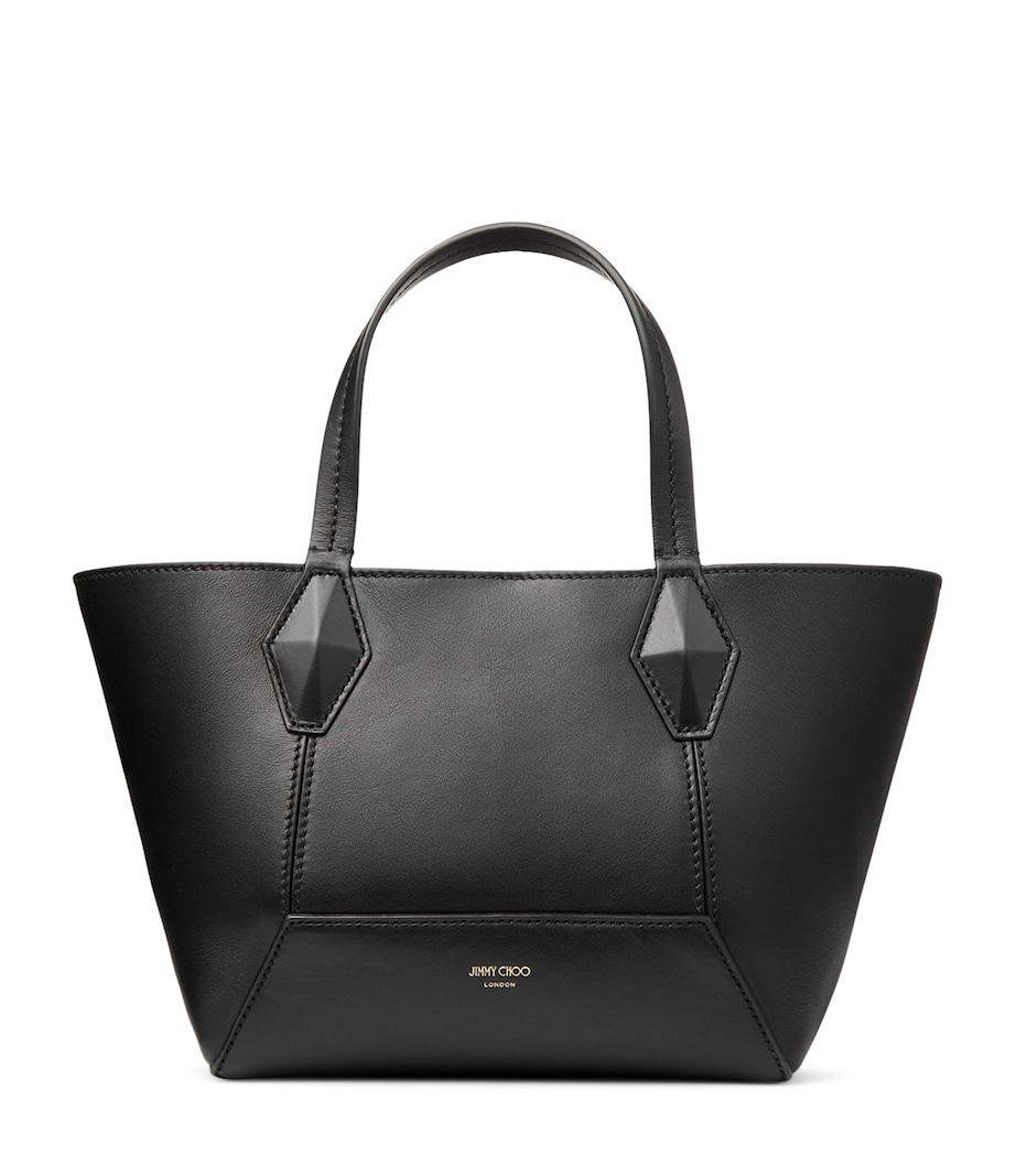 Diamond Small Leather Tote Bag BLACK Image 1