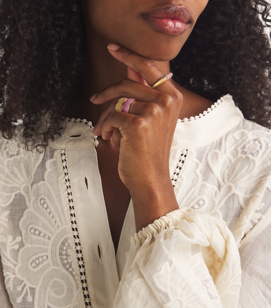 Small Yellow Gold and Pink Sapphire My Muse Urban Ring YELLOW GOLD Image 5