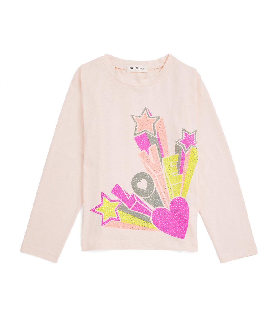 Cotton Rhinestone Love T-Shirt (2-6 Years) PINK COURAGE Image 1