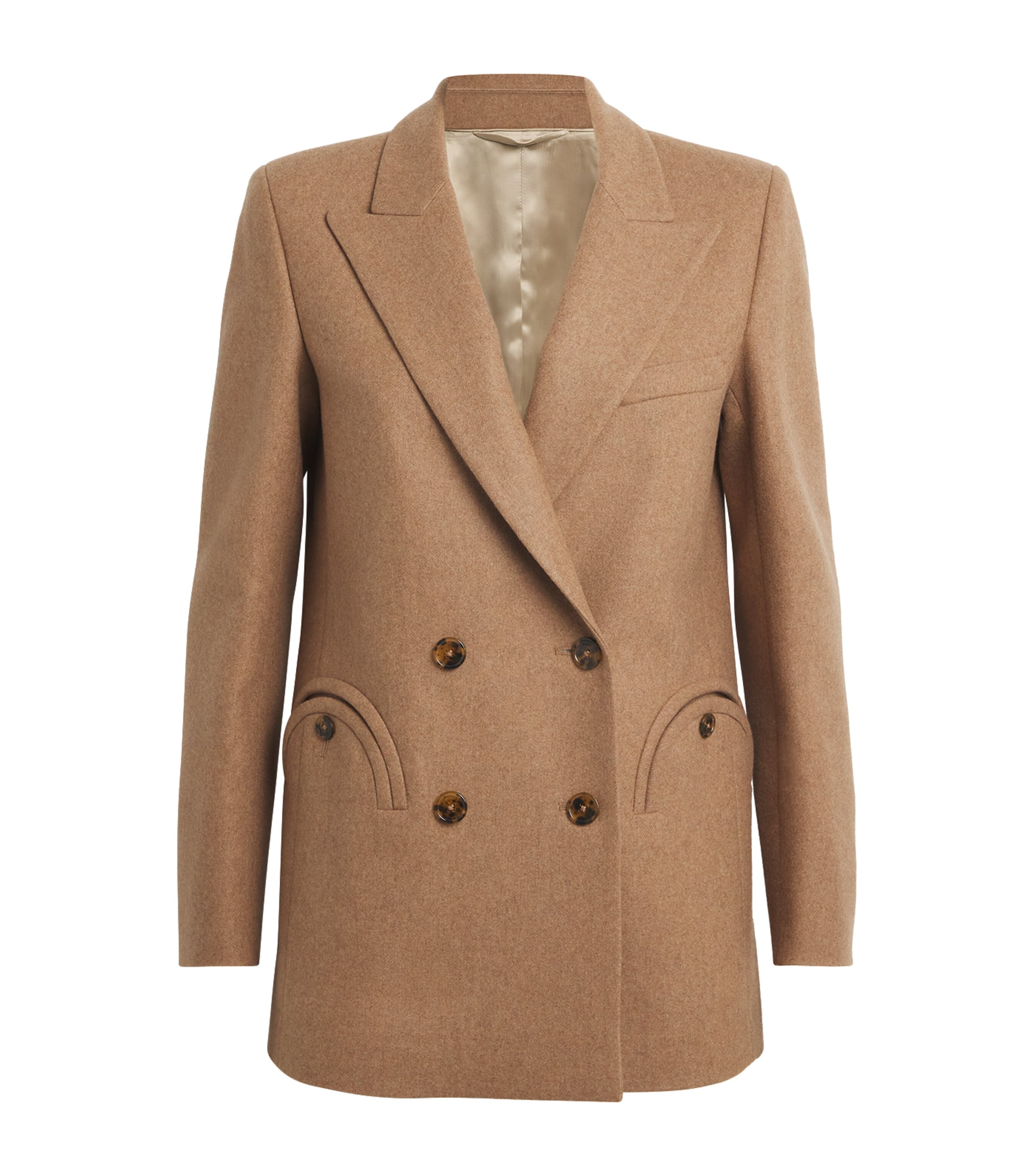 Shop Blazé Milano Virgin Wool-cashmere Everyday Blazer In Brown