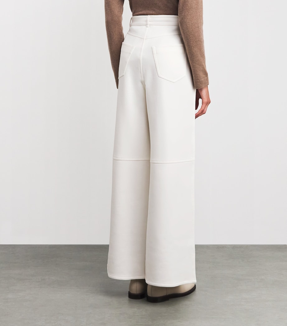 Cotton-Blend Jersey Trousers WHITE Image 4