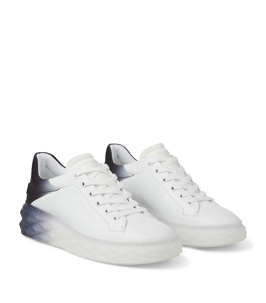 Diamond Maxi Leather Sneakers V WHITE/BLACK MIX Image 4