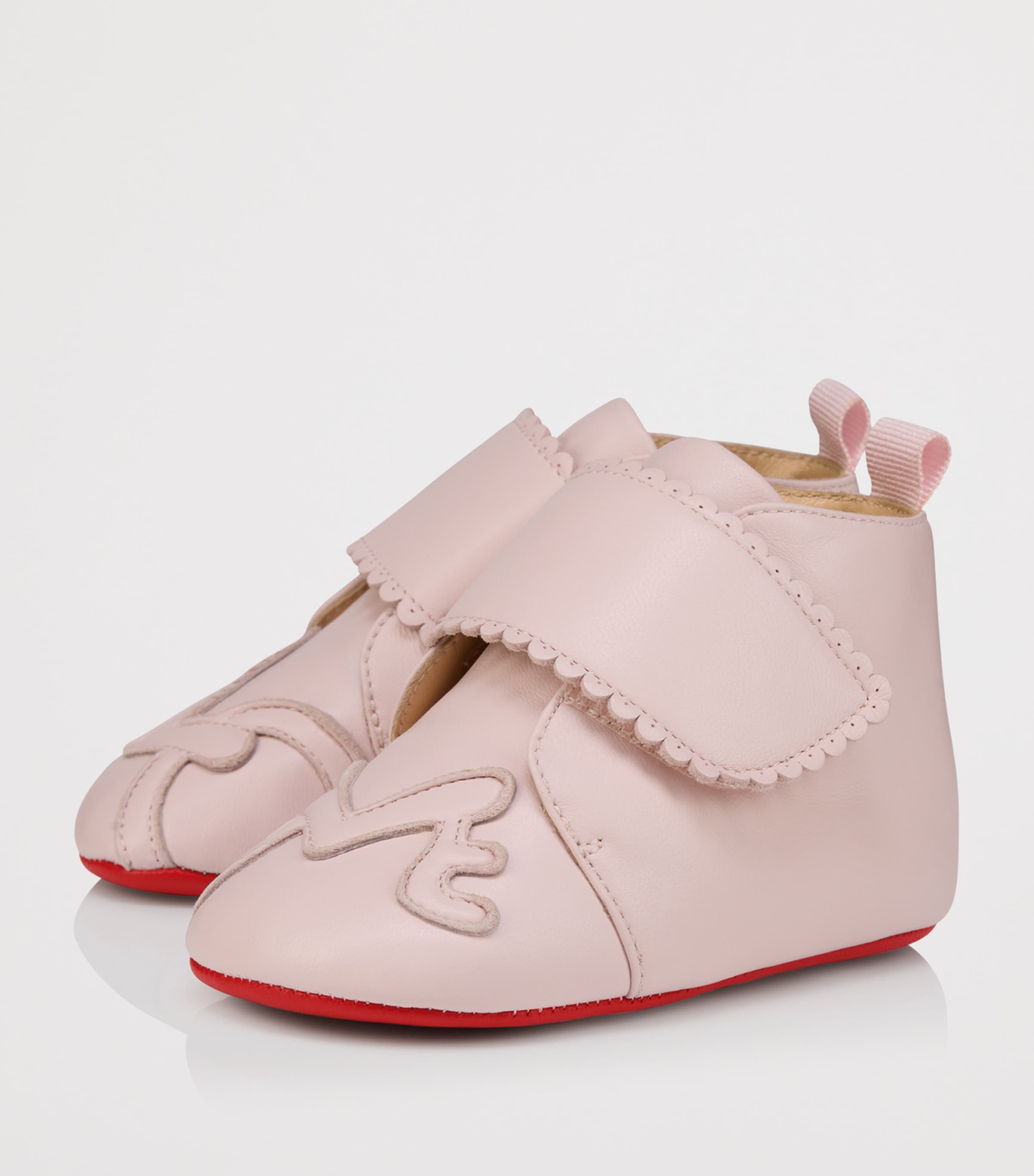 Christian Louboutin Kids 이지 베이비 러브 가죽 스니커즈