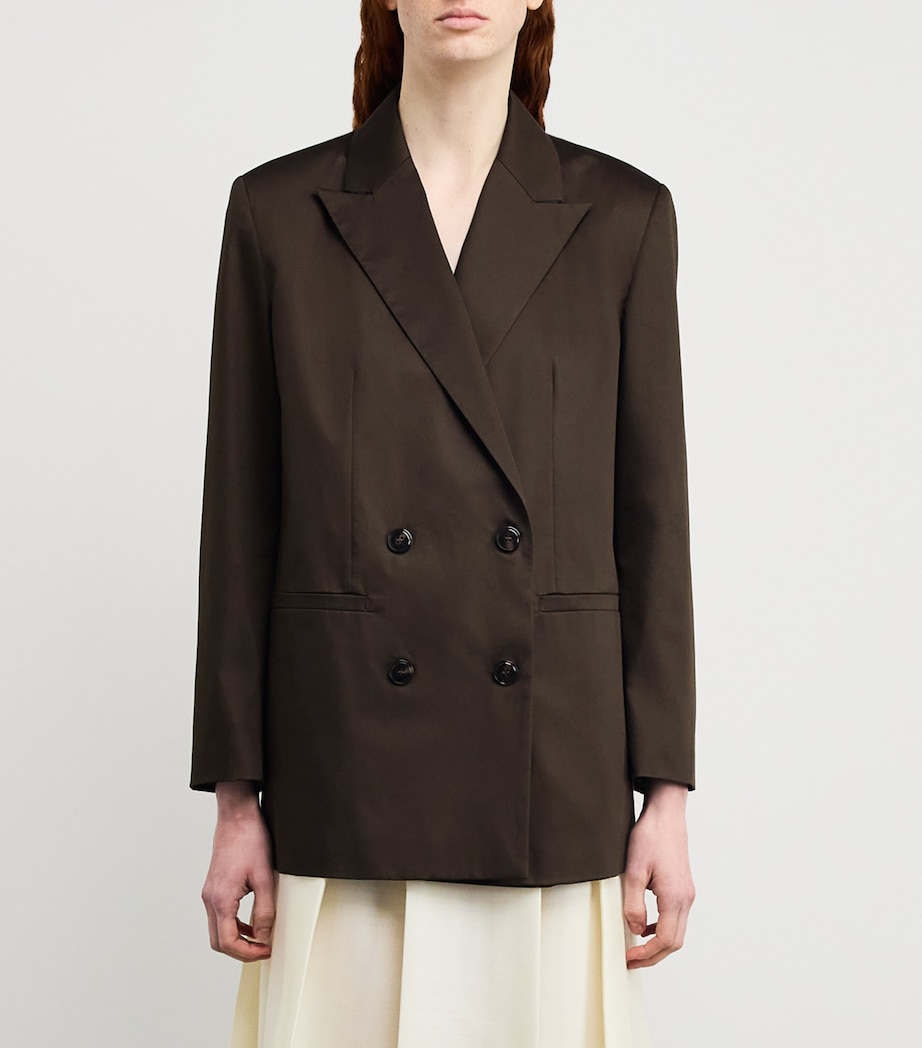 MAX&Co. Womens Stretch-Cotton Blazer Cocoa Image 3