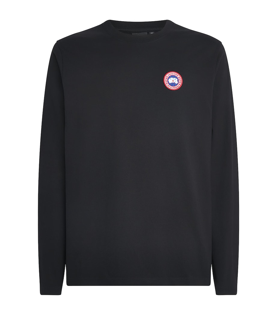 Canada Goose Mens Organic Cotton Vantage Long-Sleeve T-Shirt Black Image 1