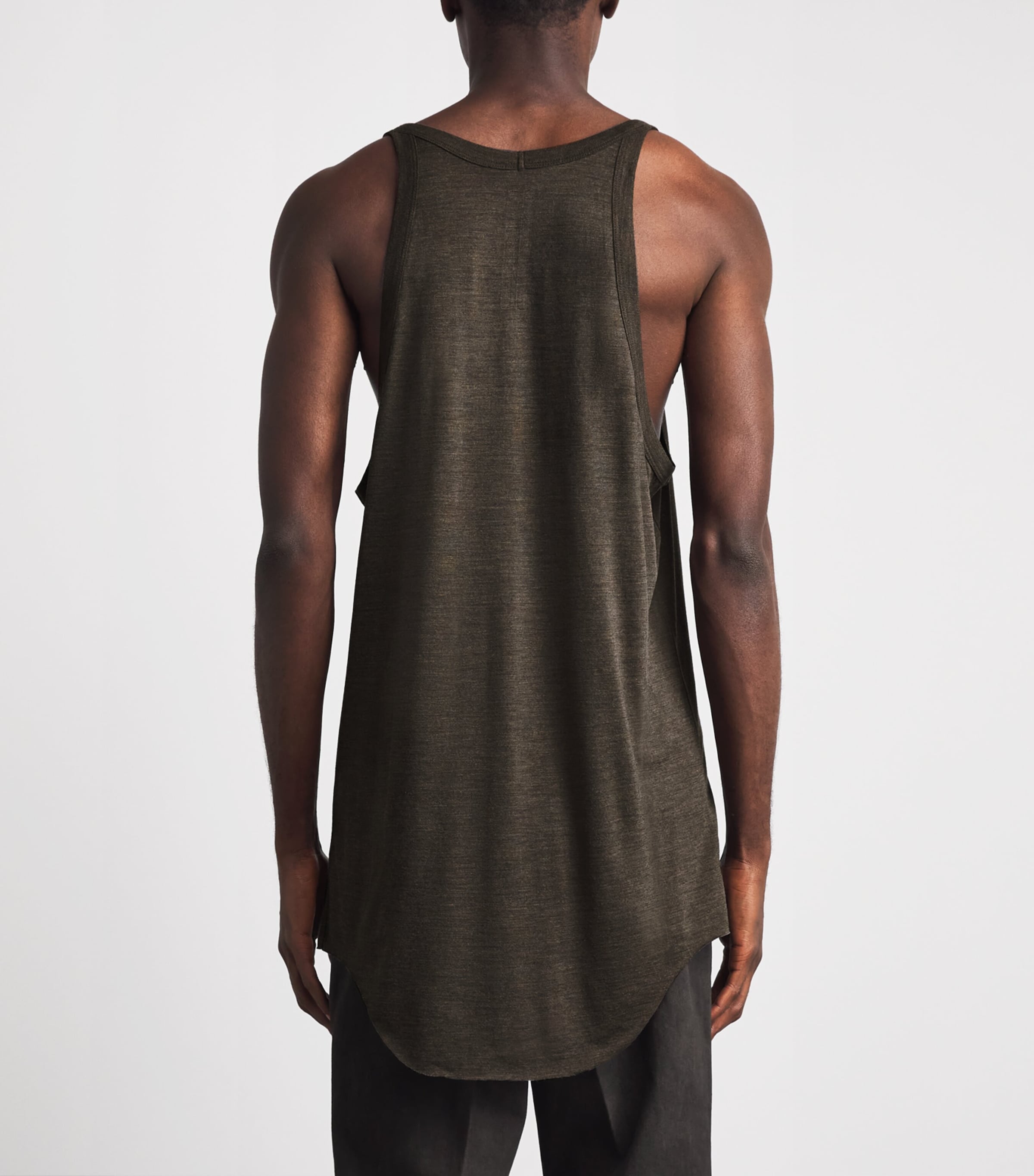 Rick Owens Mens Wool-Silk Pony Tank Top Drkdust Image 5