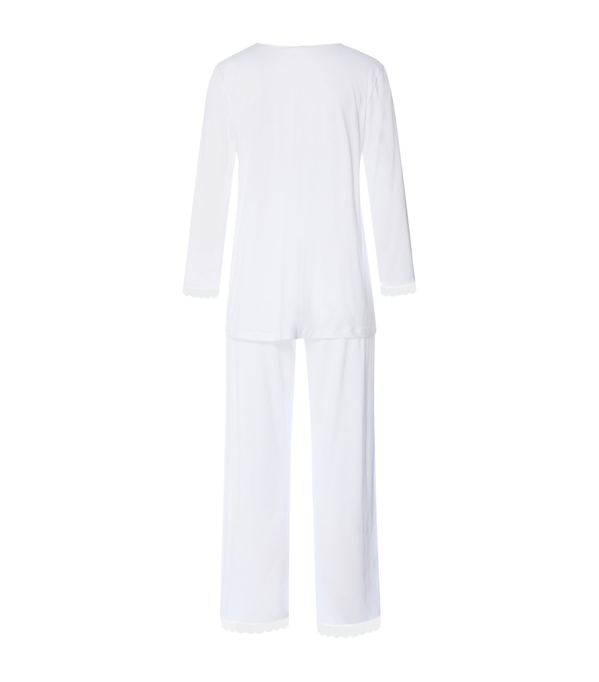 Hanro Womens Pima Cotton Inaya Pyjama Set White Image 4