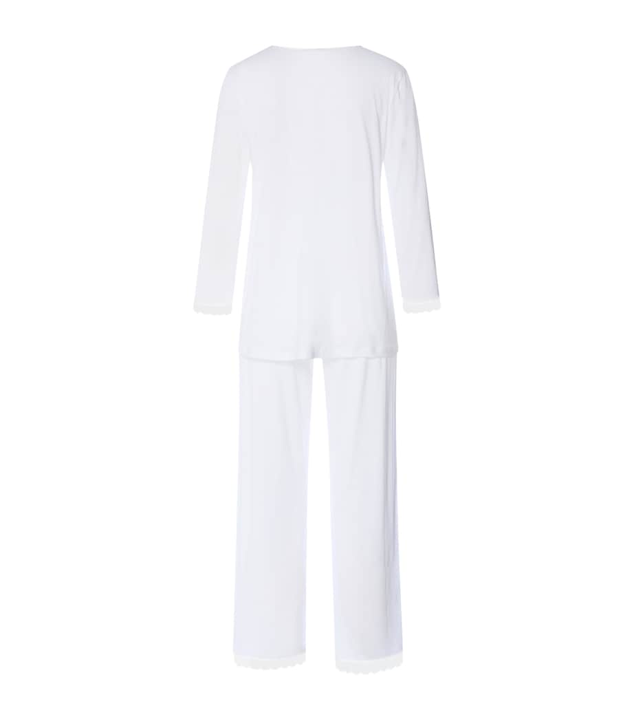 Hanro Womens Pima Cotton Inaya Pyjama Set White Image 4