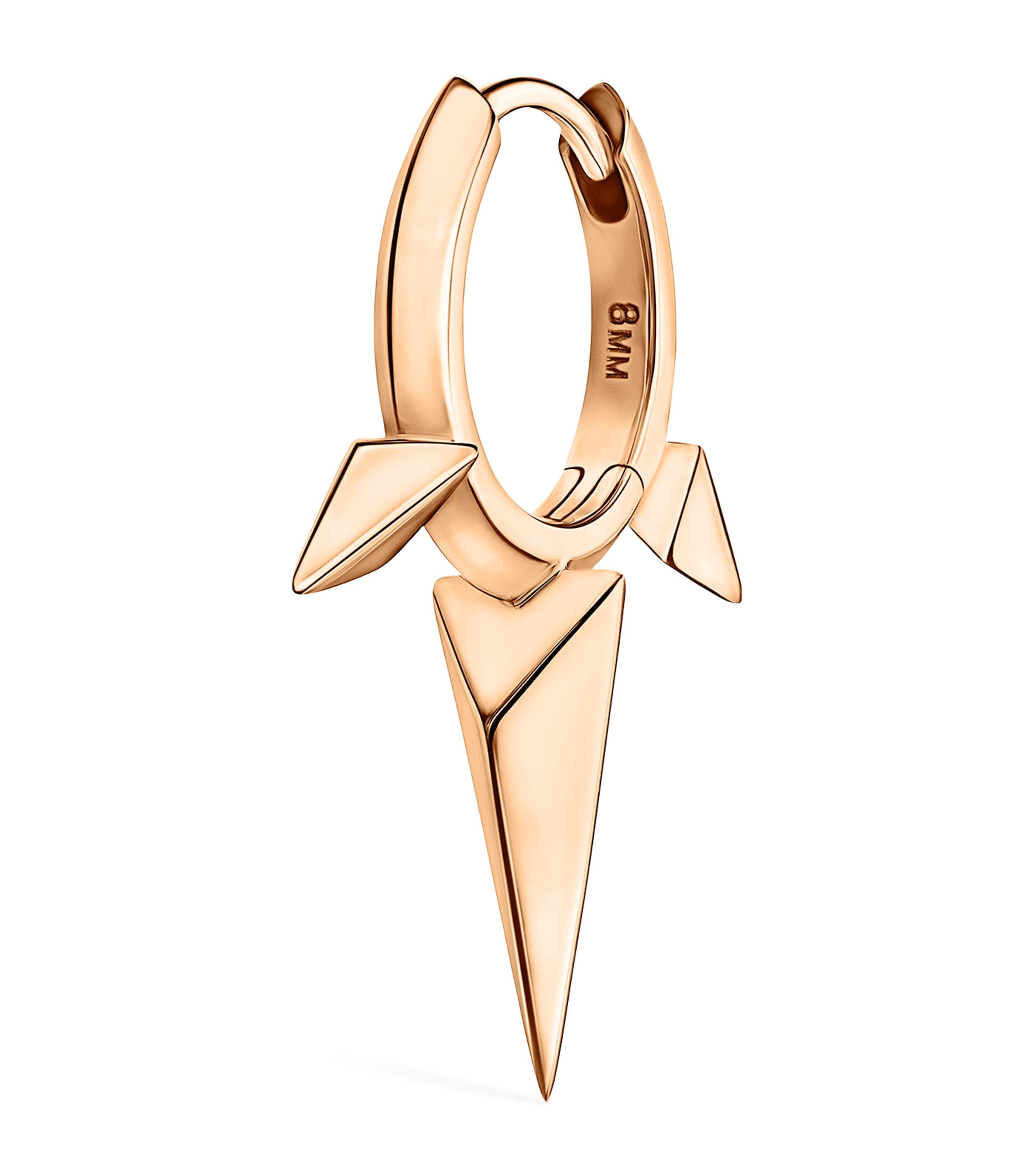 Maria Tash Rose Gold Faceted Triple Long Spike Hoop Earring (8mm) | Fine Jewellery | Fine Earrings | Hoop Earrings | Men Accessories | Jewellery | Earrings | Rewards Weekend