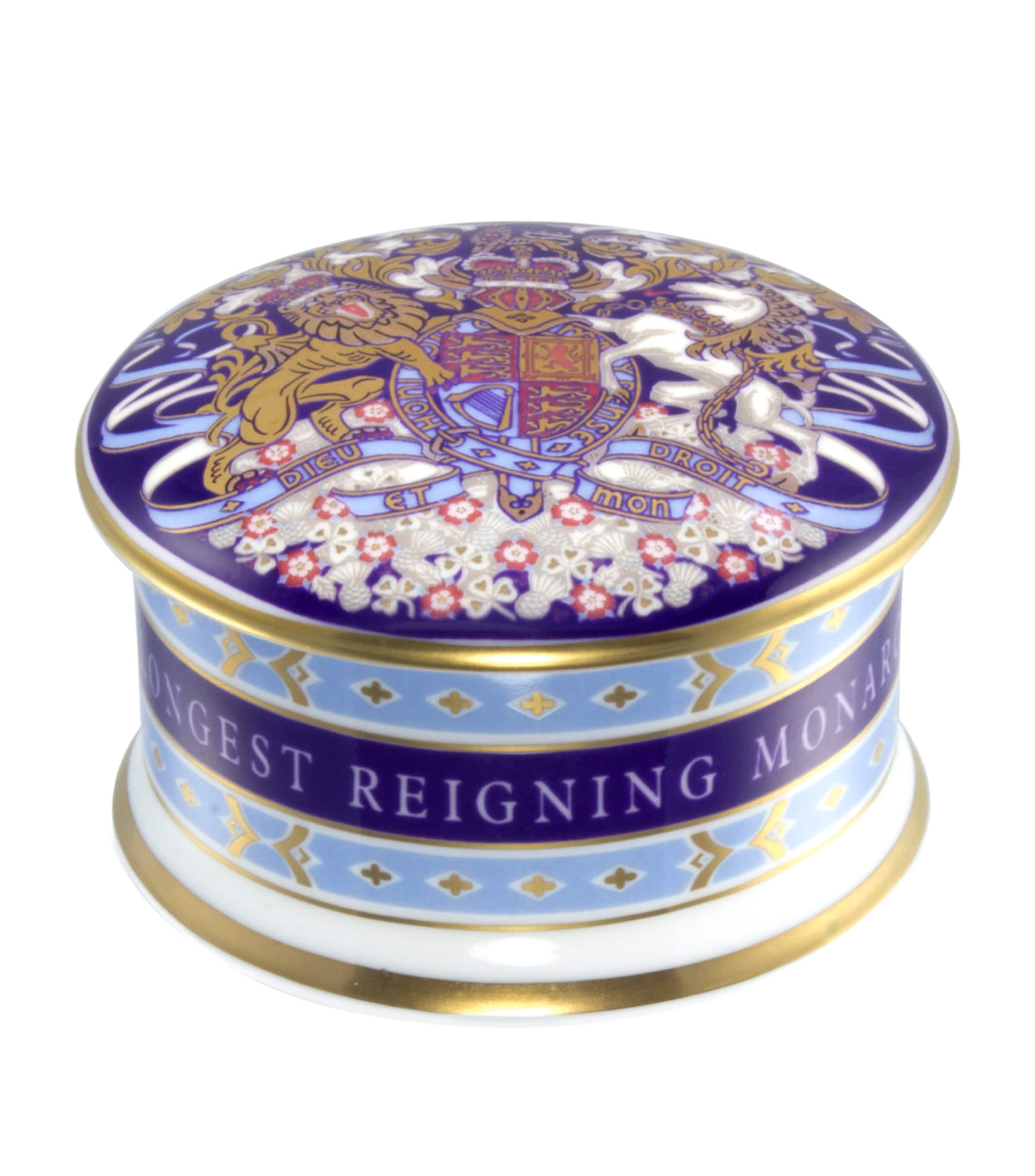 Harrods Longest Reigning Monarch Pill Box In Blue