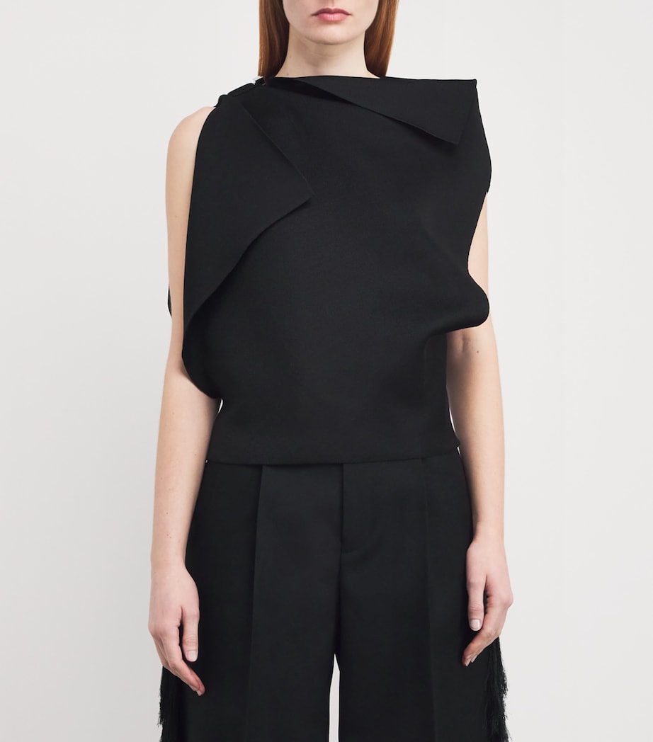 Jacquemus Womens Knit Trapèze Top Black Image 3