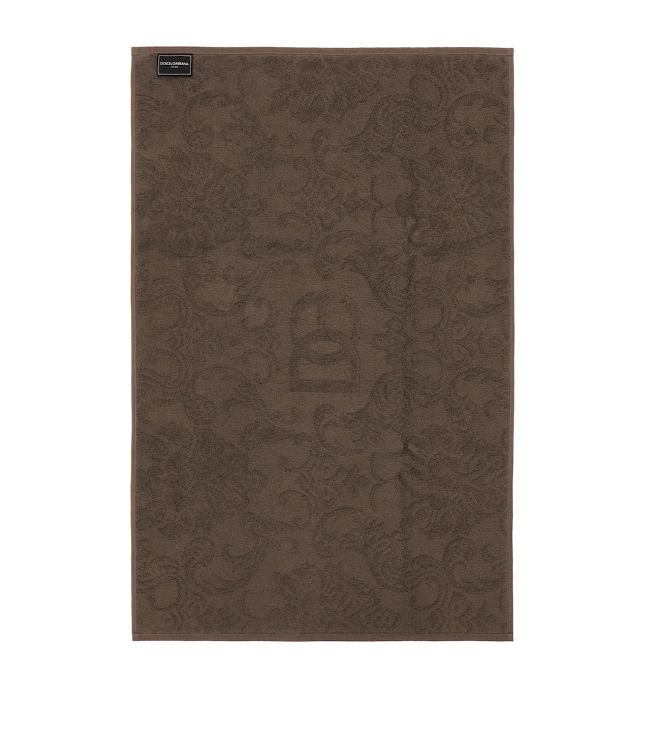 Cotton Jacquard Bath Mat (87cm x 54cm) U0052 MARRONE Image 2