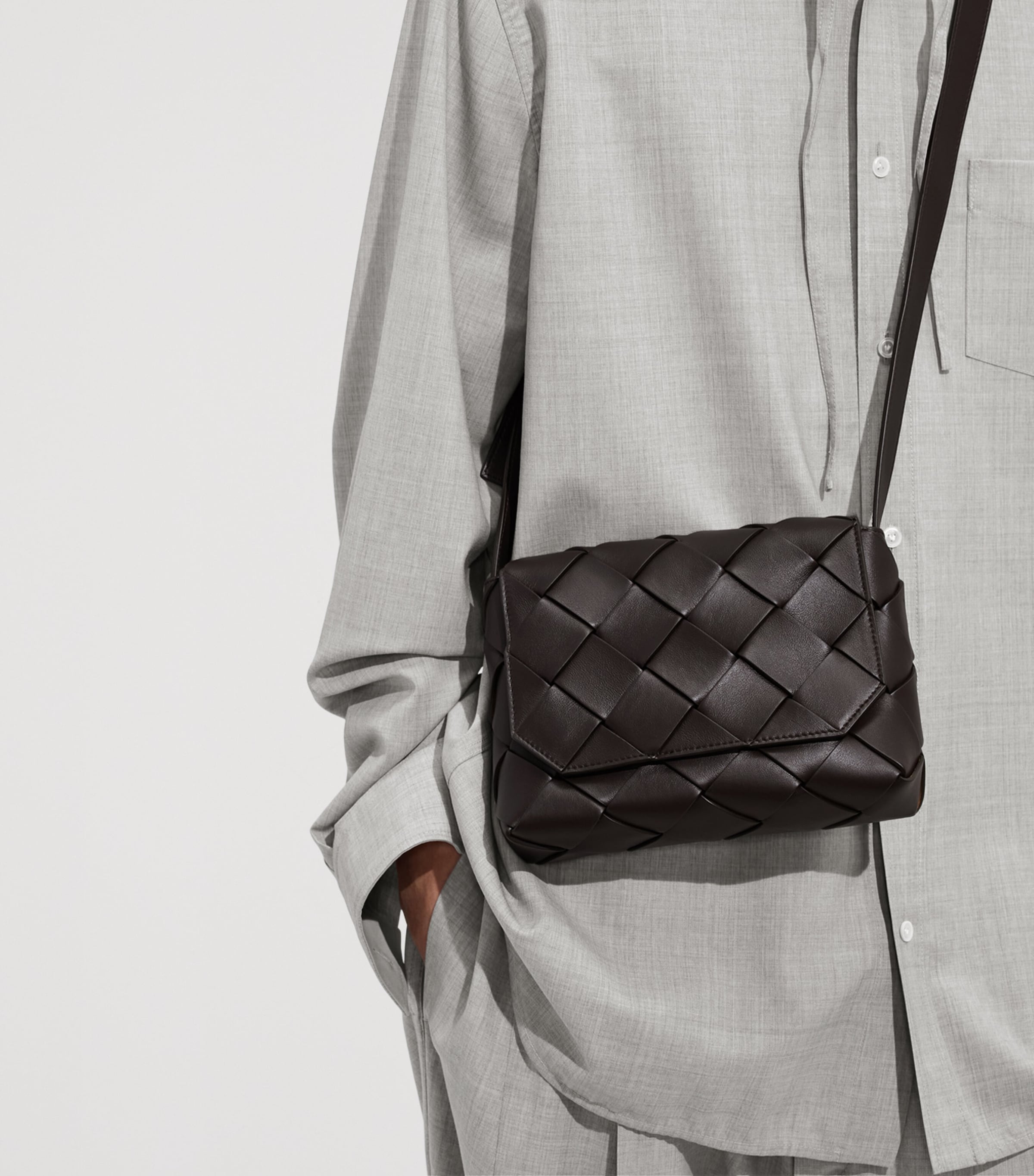 Bottega Veneta Leather Diago Cross-Body Bag Image 3