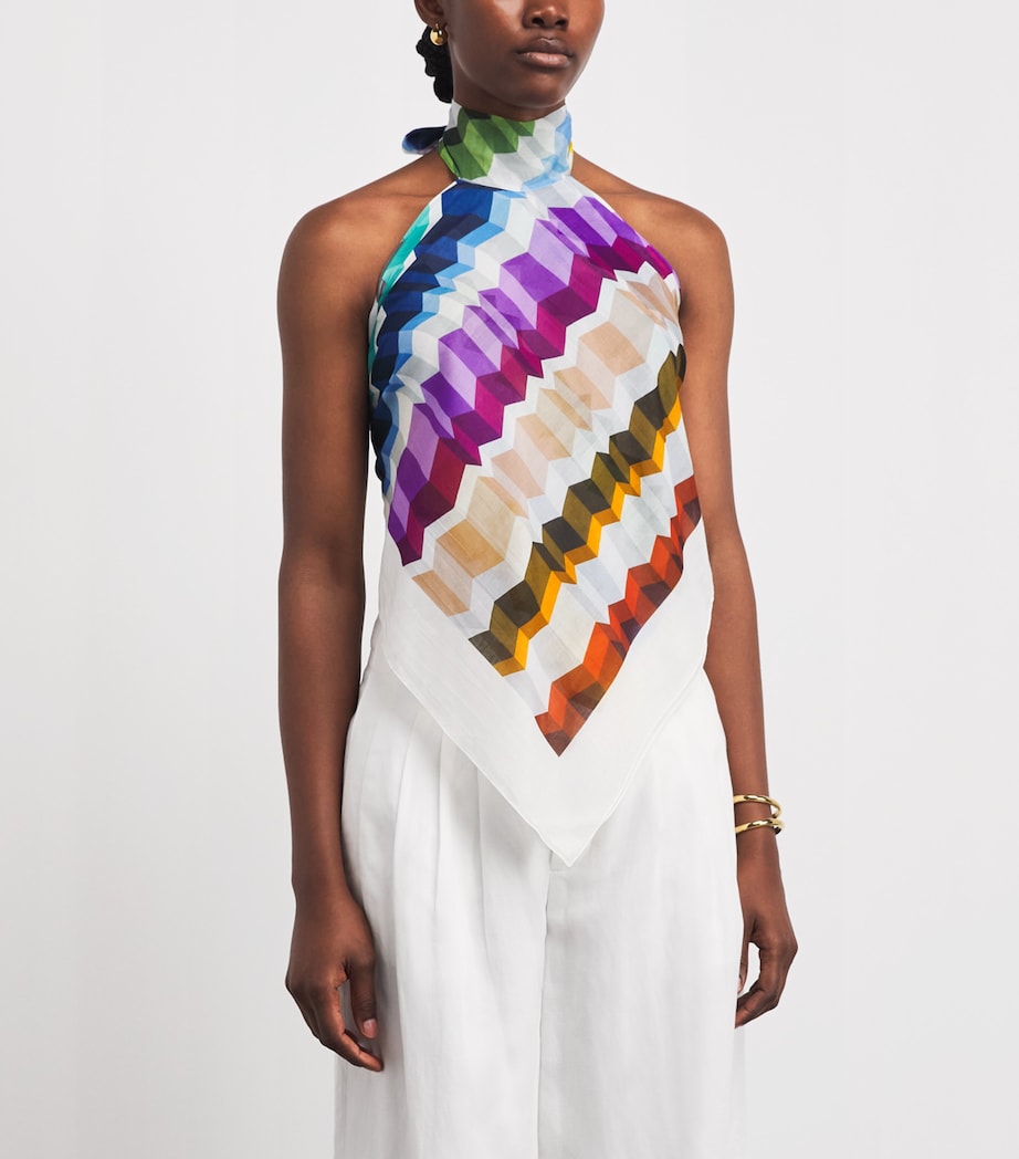 Missoni Womens Cotton-Silk Zigzag Scarf Top Image 4
