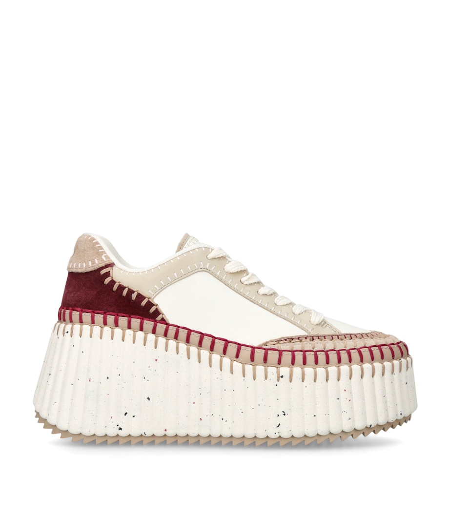 Leather Nama Runner Platform Sneakers BEIGE COMB Image 1