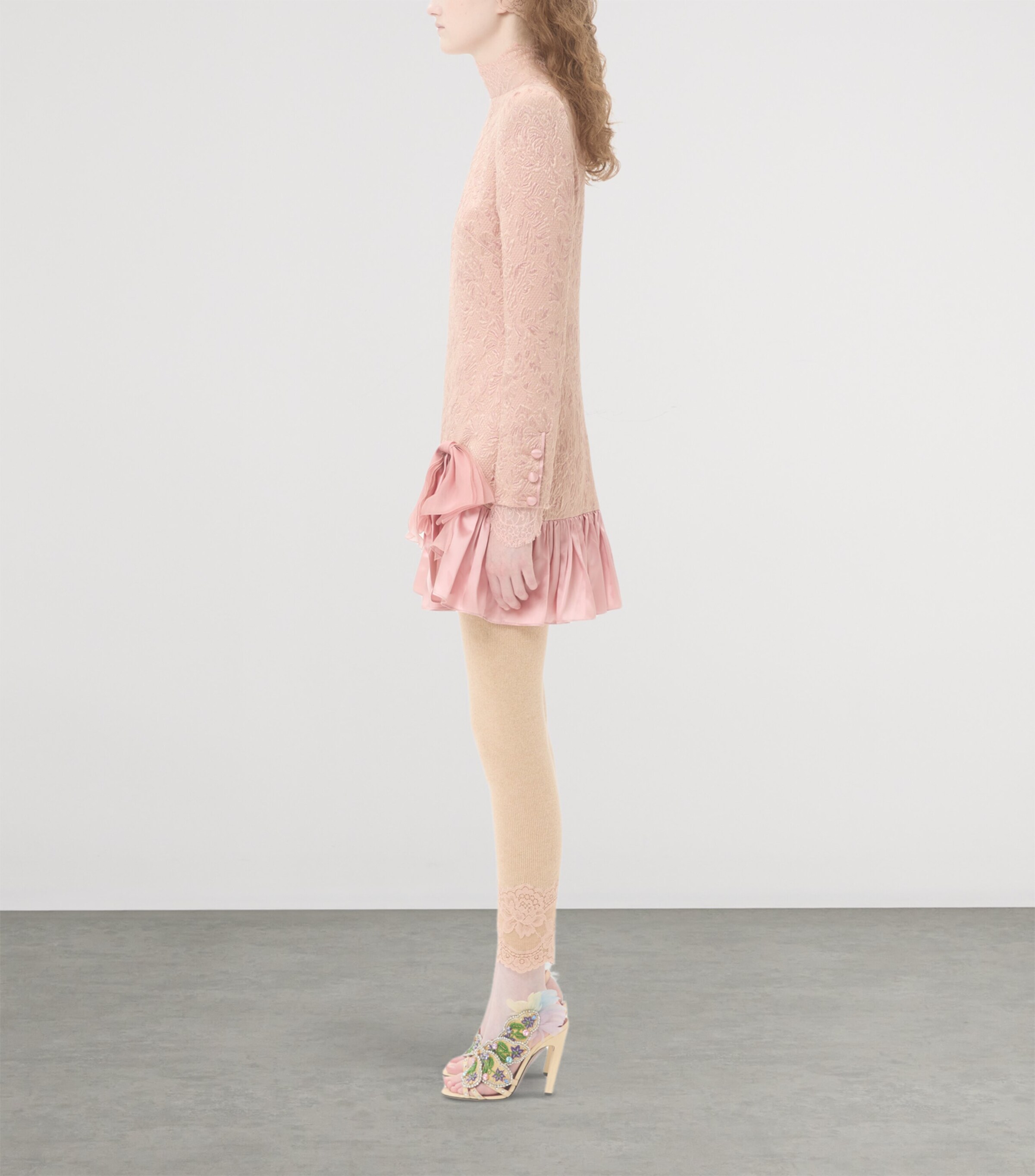 Wool-Blend Floral Matelassé Mini Dress R10 Image 8