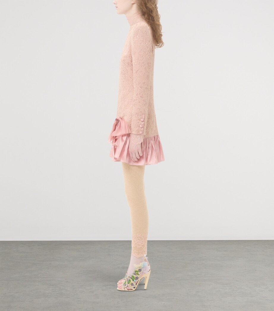 Wool-Blend Floral Matelassé Mini Dress R10 Image 8