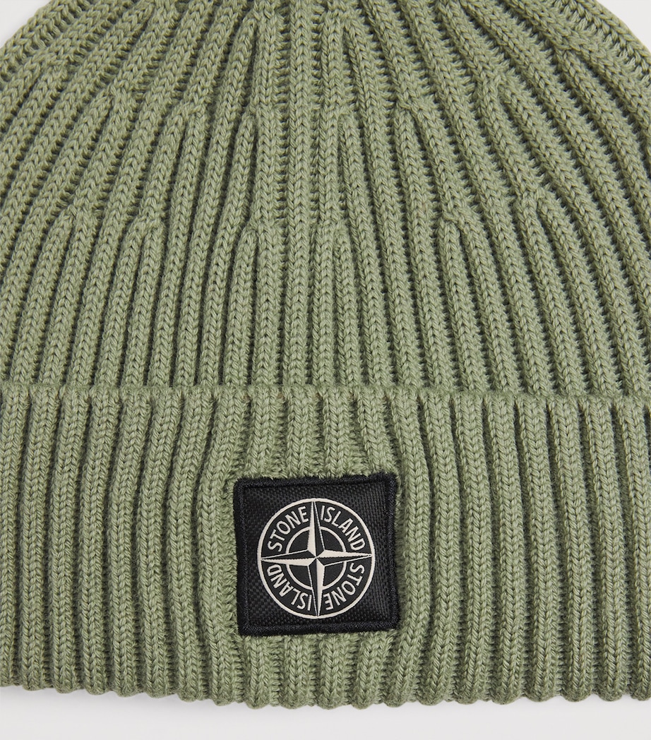 Virgin Wool Ribbed Beanie V0055 Image 3
